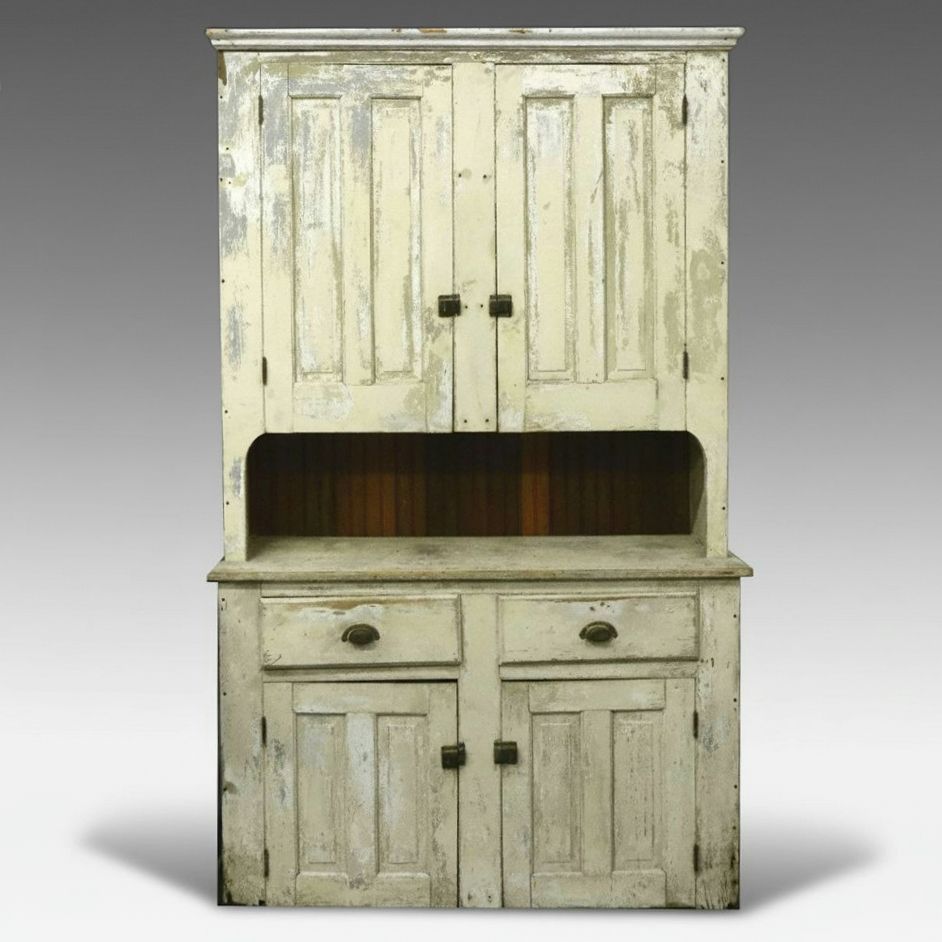 American Primitive Painted Pine Cupboard, 19th Century