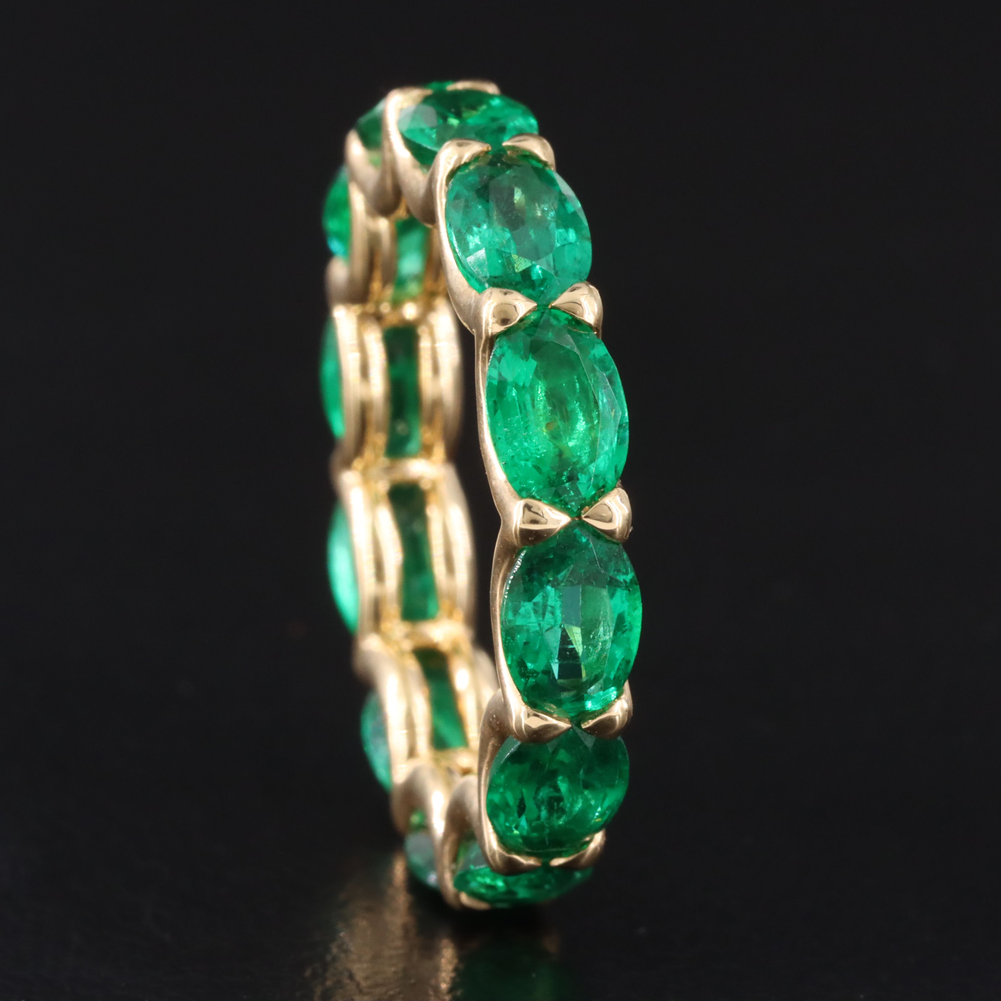 18K Emerald Eternity Ring