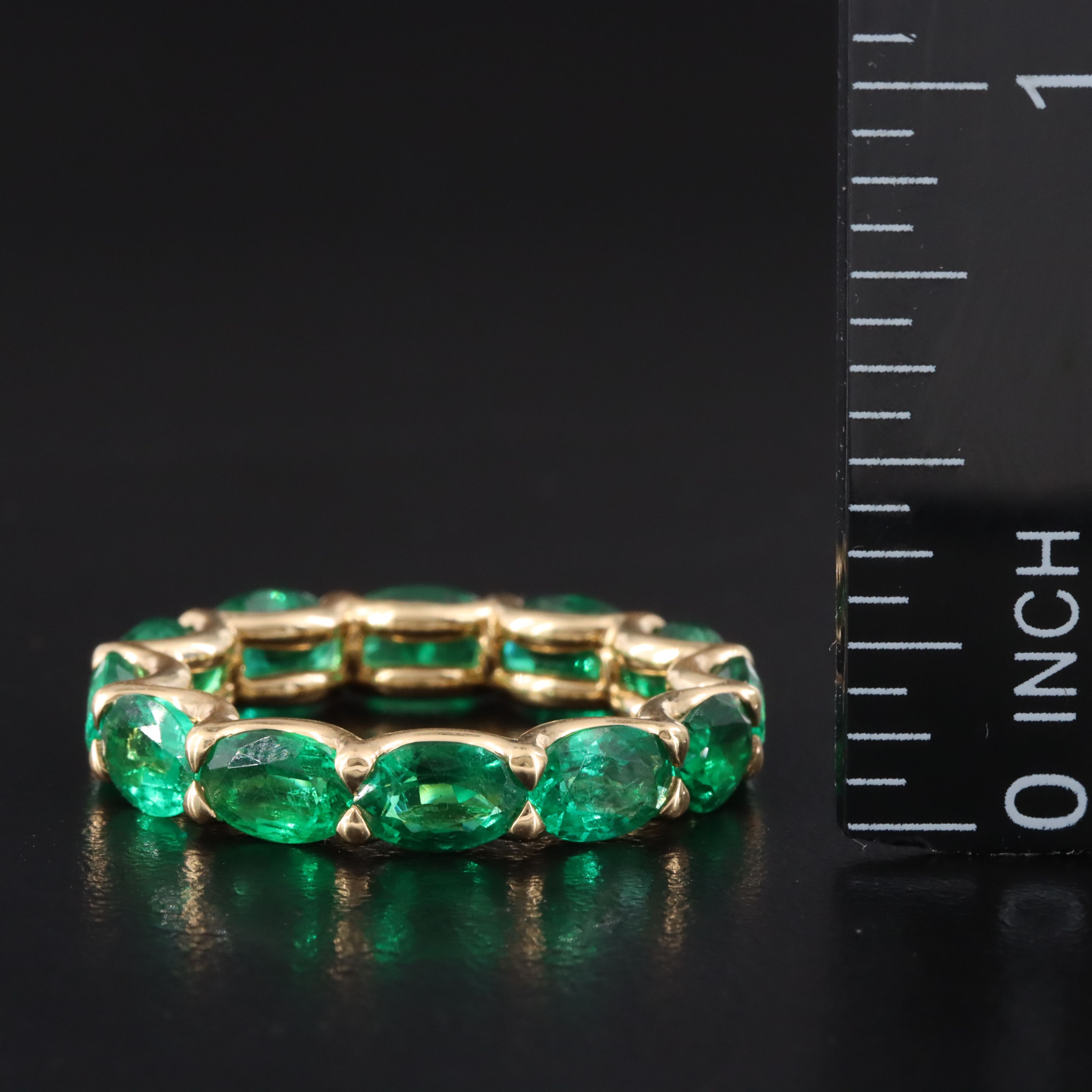 18K Emerald Eternity Ring