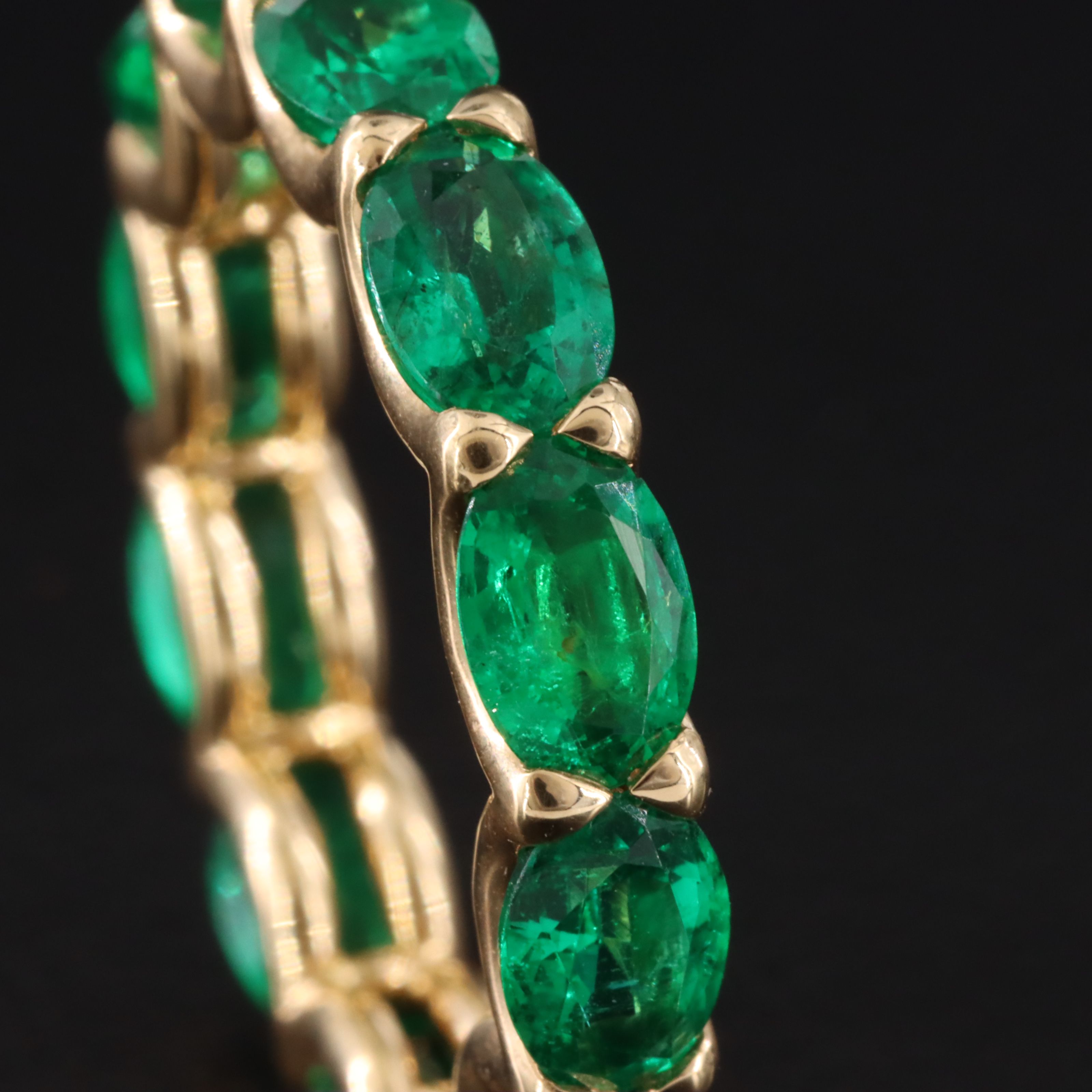 18K Emerald Eternity Ring