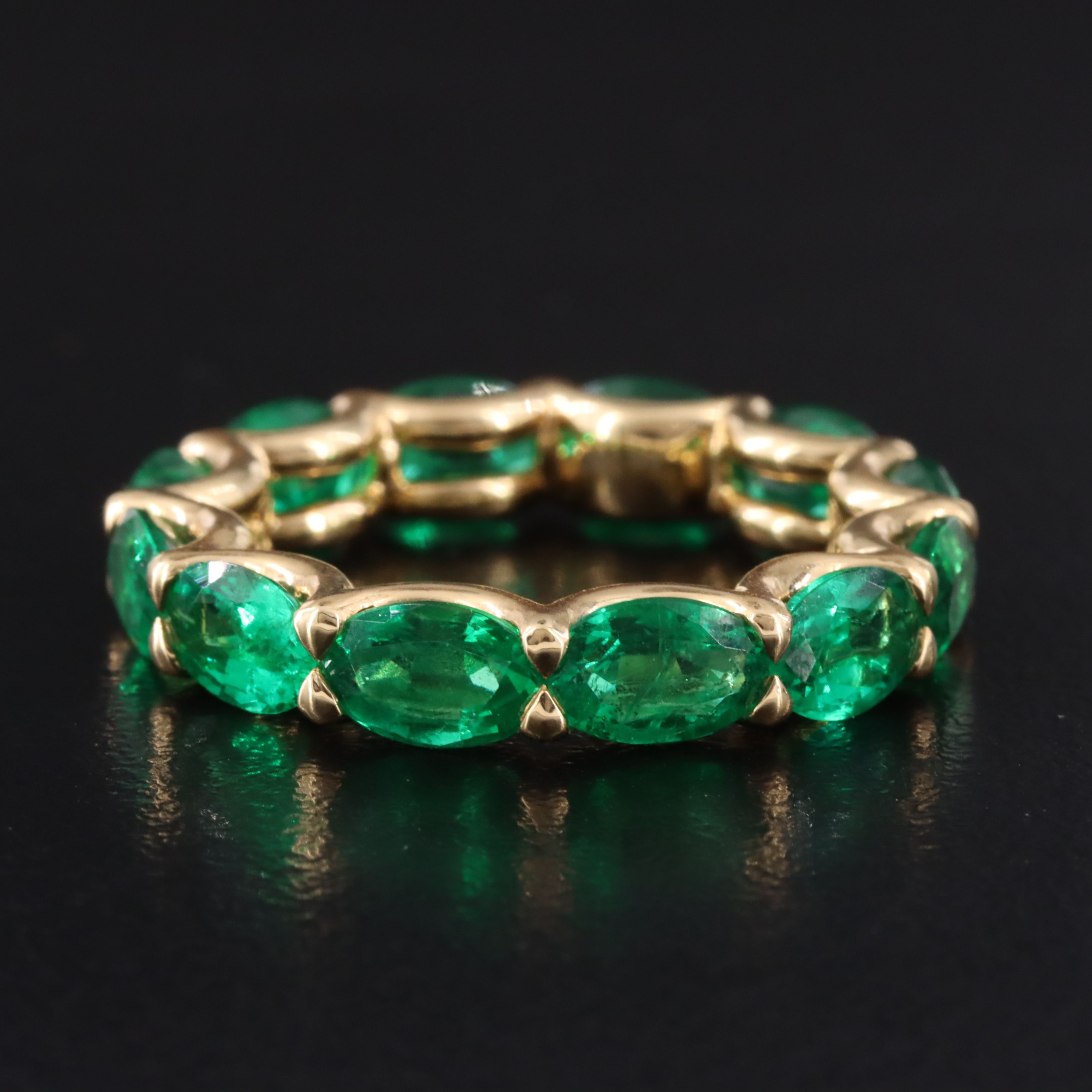 18K Emerald Eternity Ring