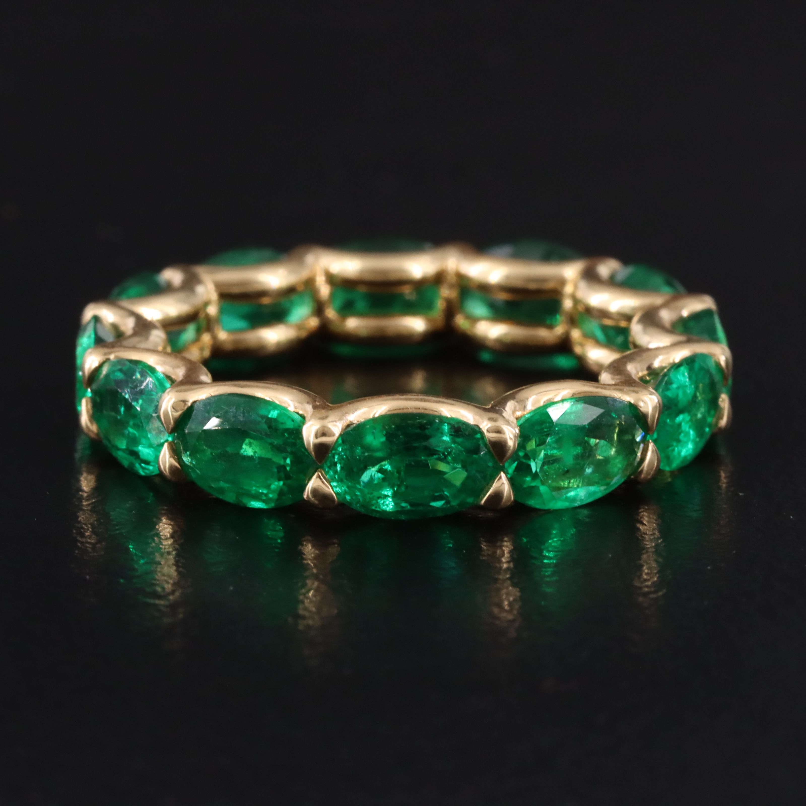 18K Emerald Eternity Ring