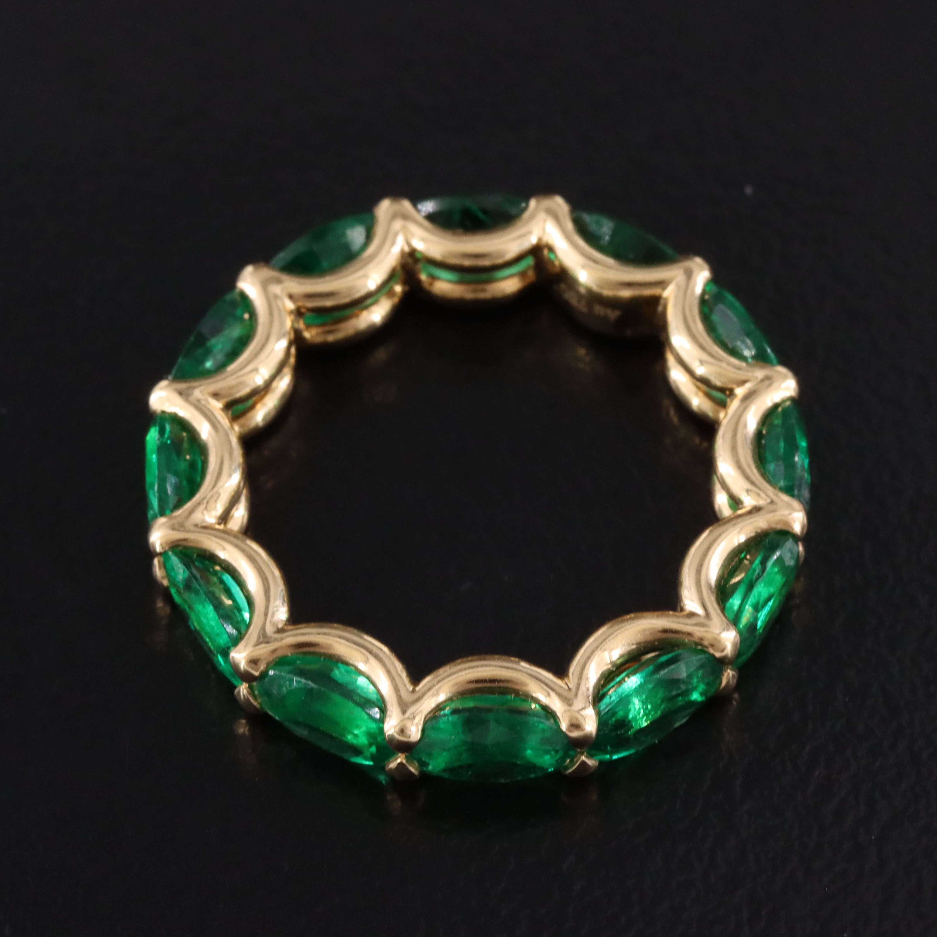 18K Emerald Eternity Ring