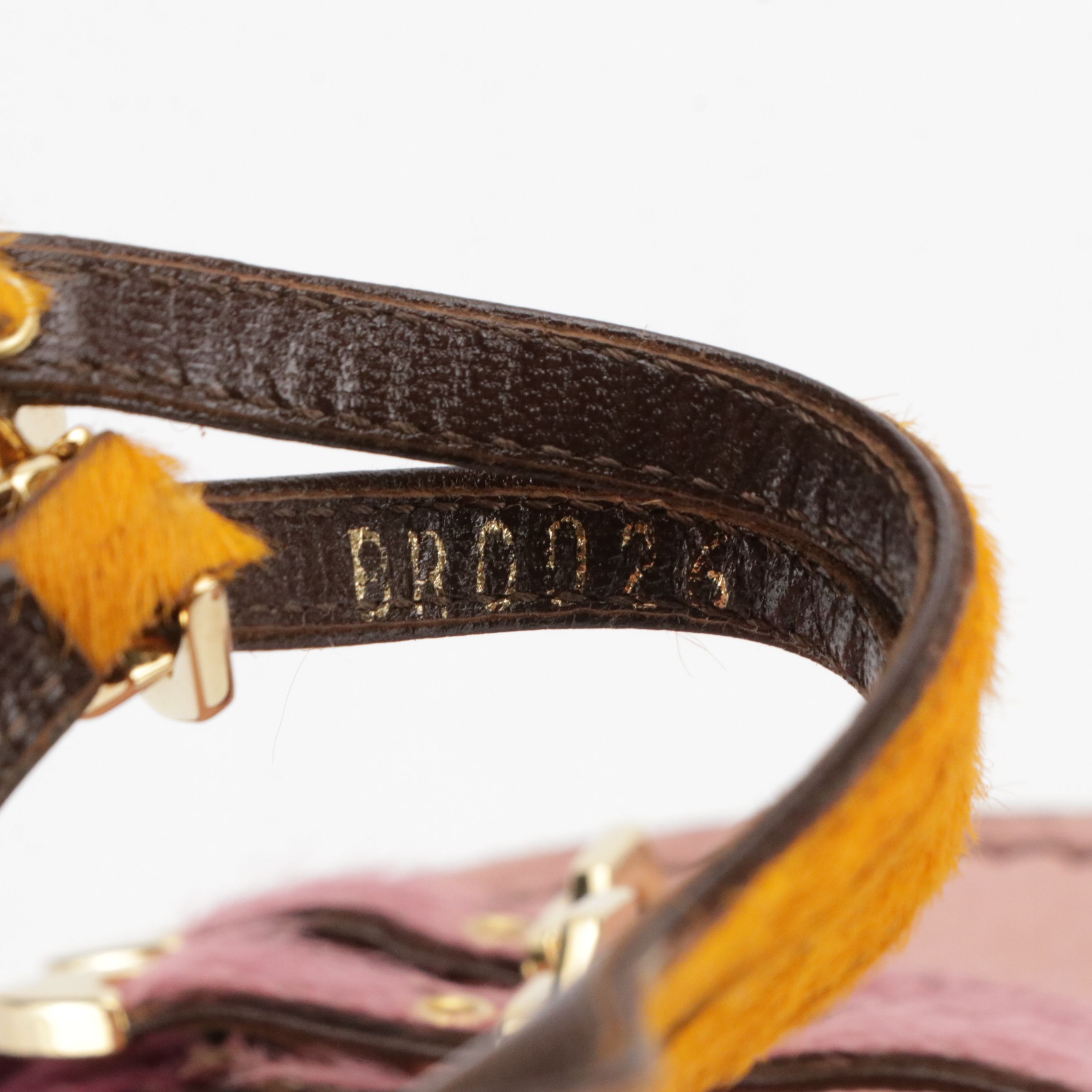 Louis Vuitton Dyed Calf Hair and Leather Ankle Strap Dress Sandals