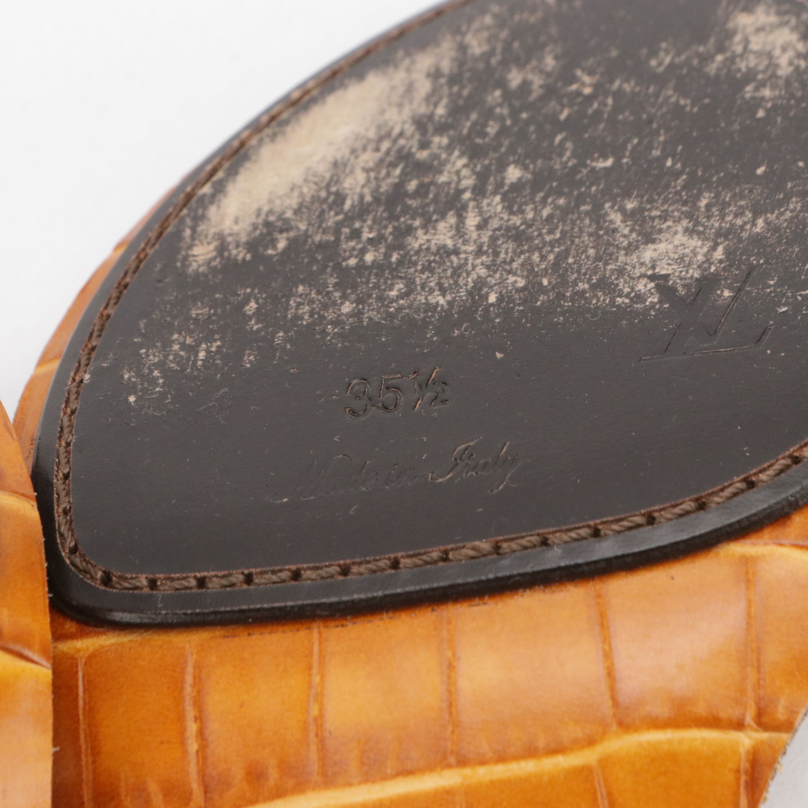 Louis Vuitton Dyed Calf Hair and Leather Ankle Strap Dress Sandals