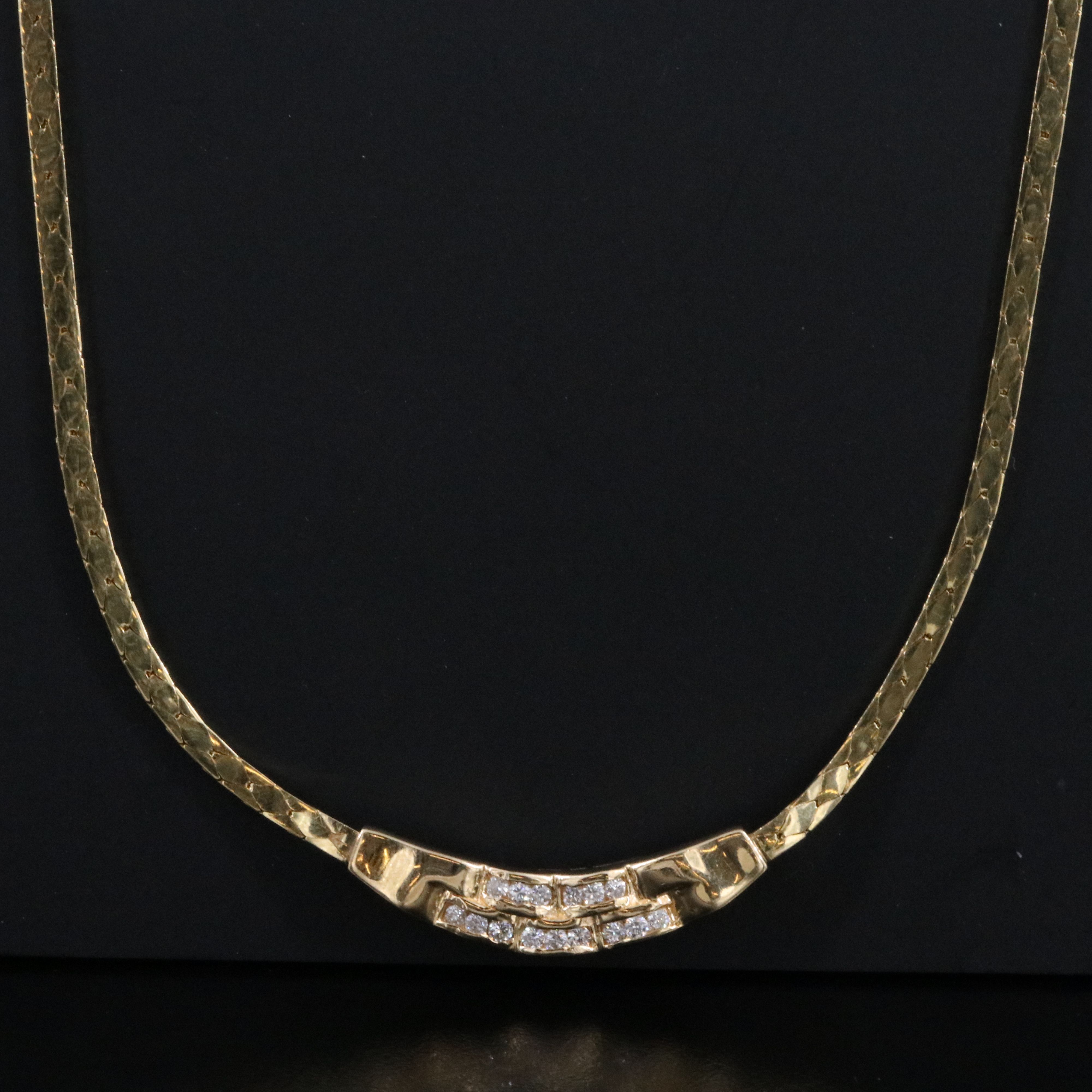 14K 0.46 CTW Diamond Station Necklace
