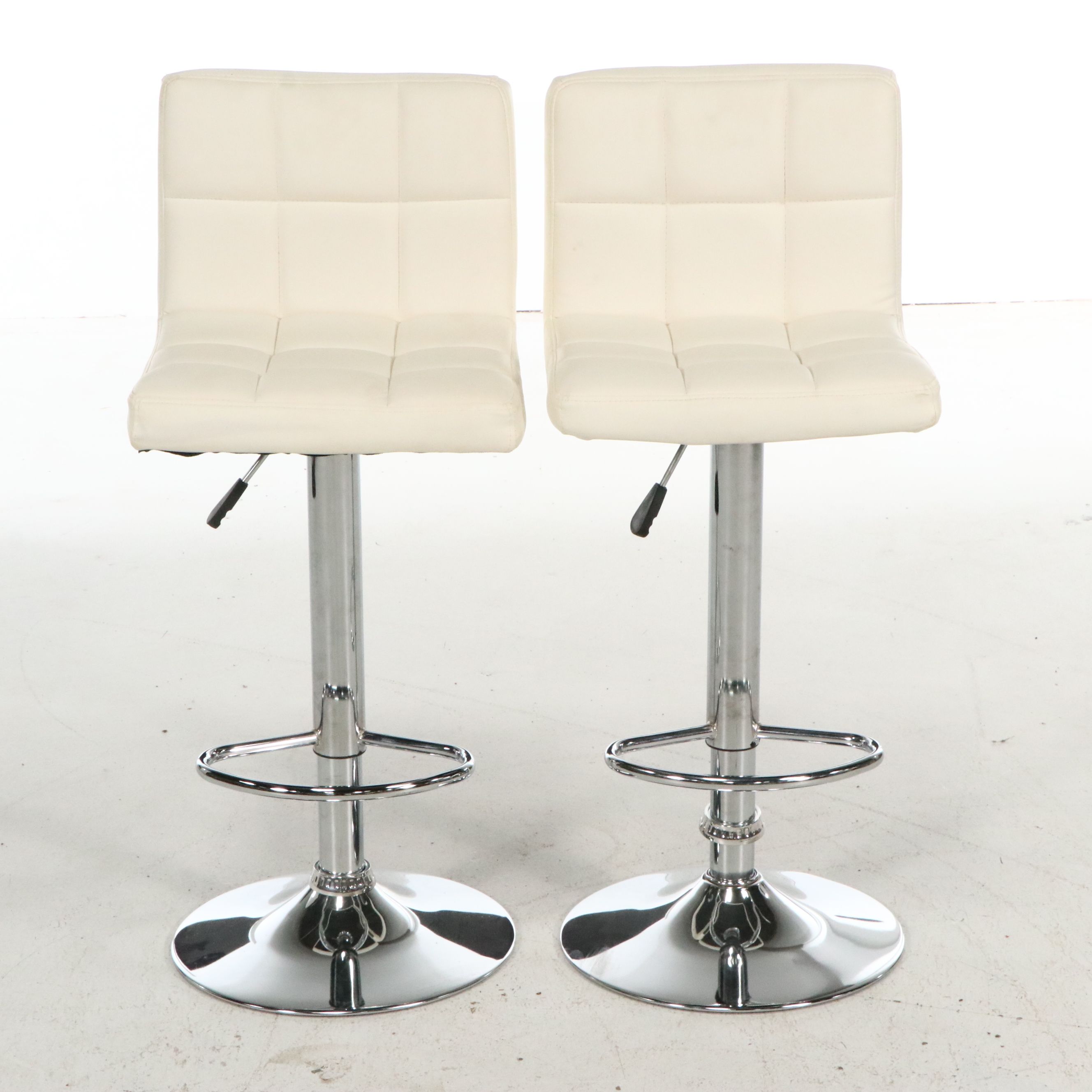 Set of Four Modern Adjustable Swivel Barstools