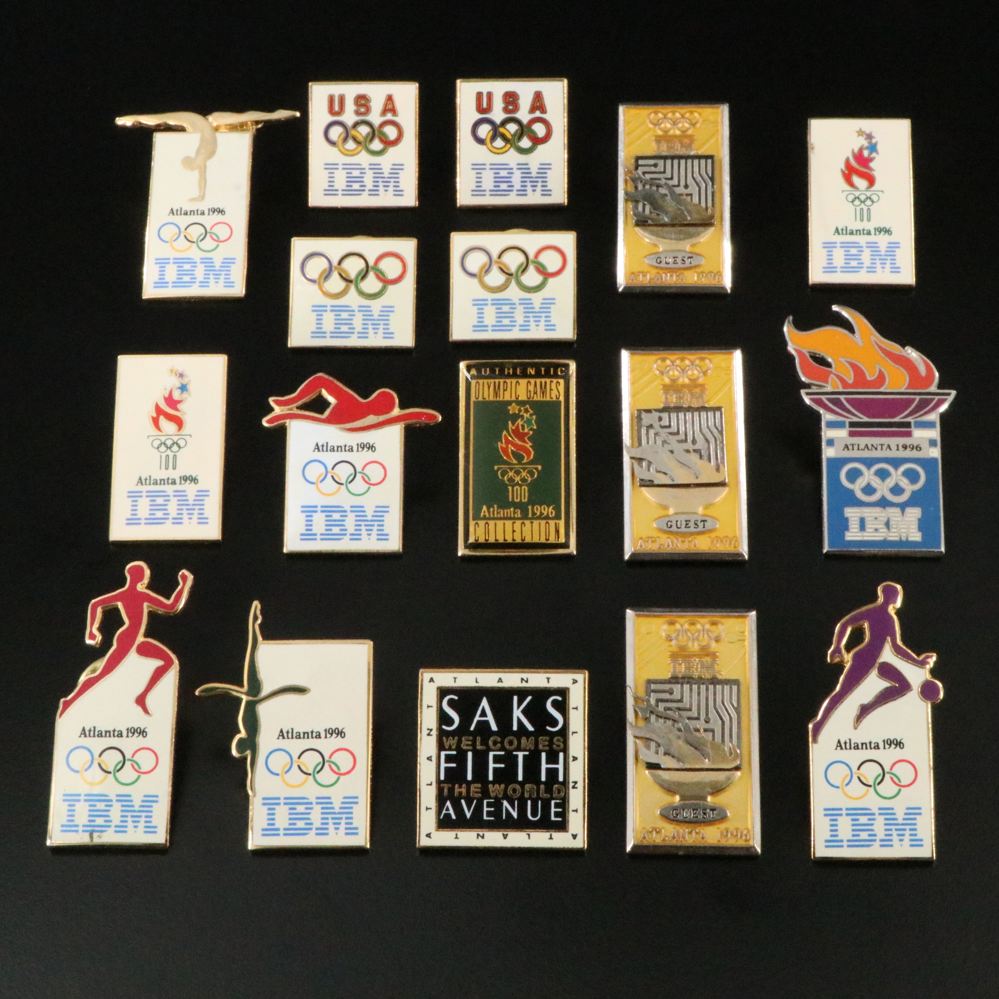 1996 Atlanta Olympics IBM and Saks Fifth Avenue Pins