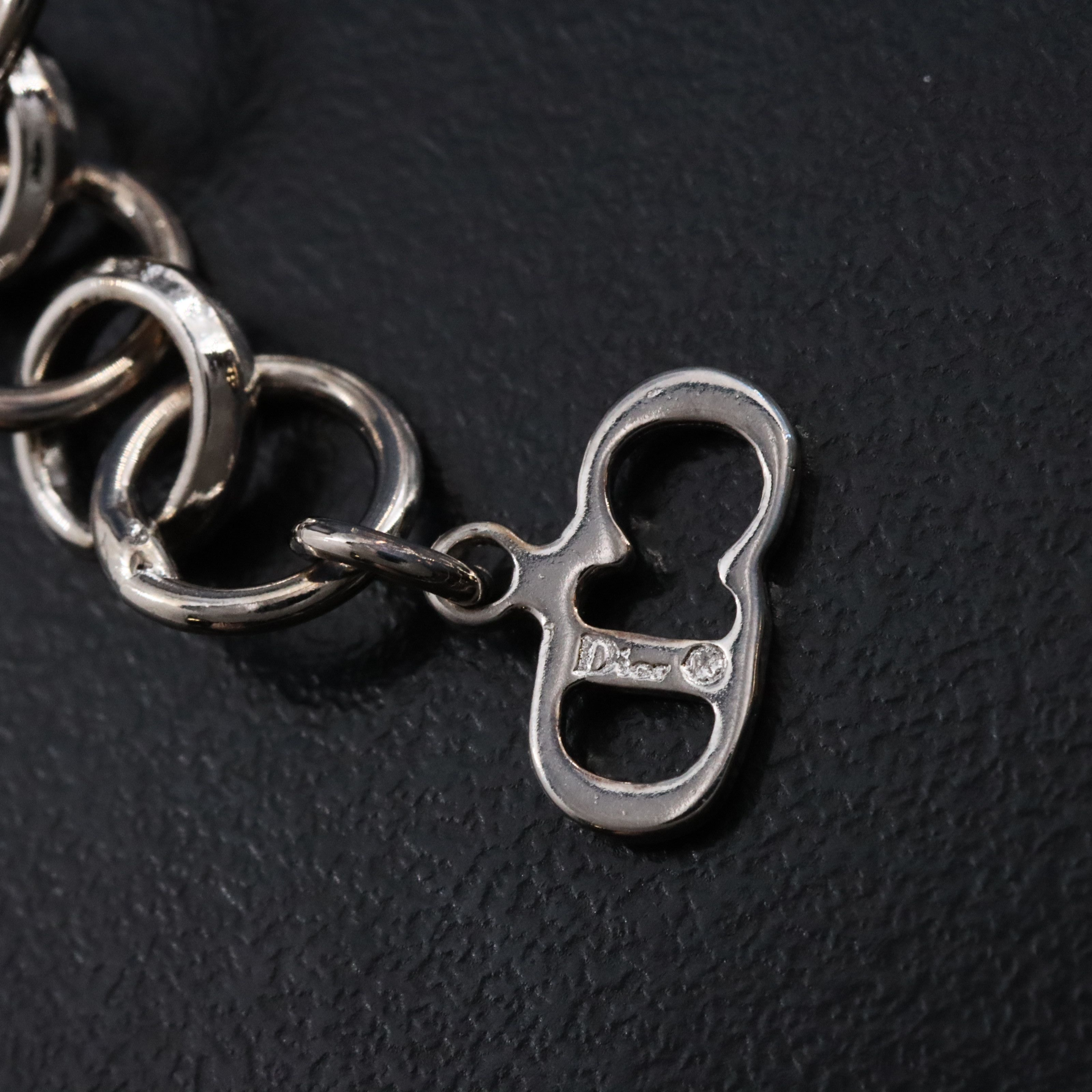 Christian Dior CD Bow Leather Choker Necklace