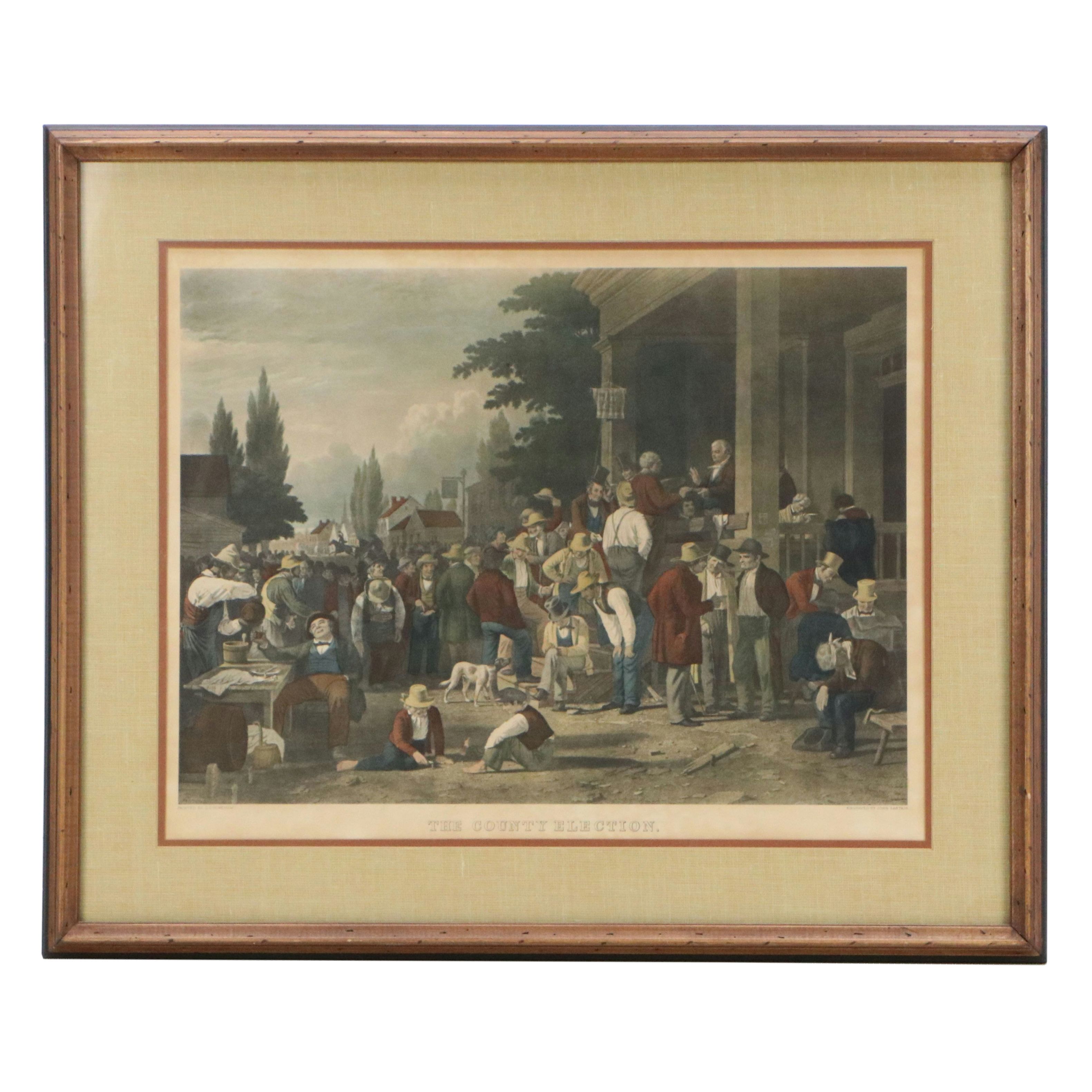 Hand-Colored Rotogravure After G. C. Bingham "The County Election"