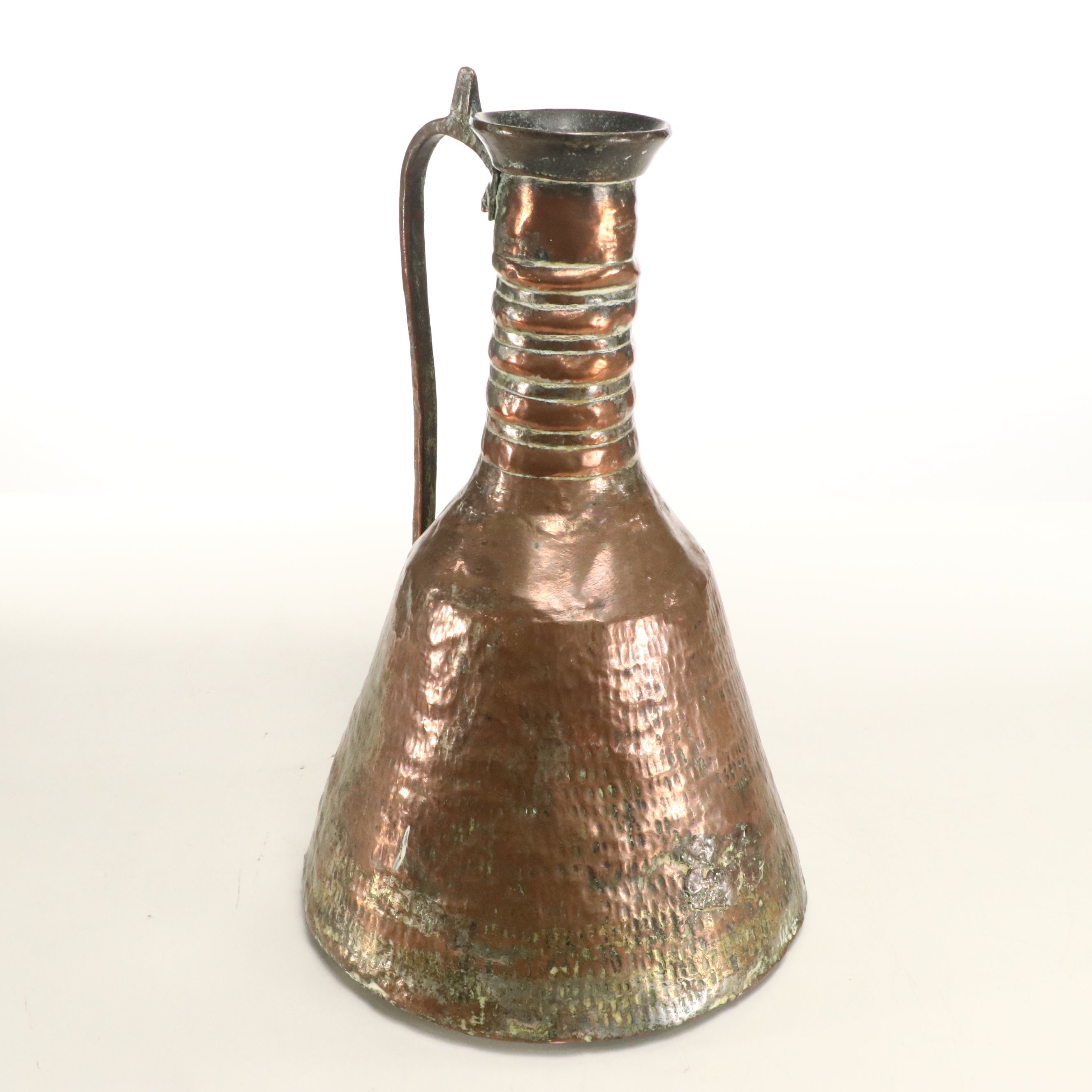 Ottoman Style Hand-Hammered Tinned Copper Ewer, 19th Century