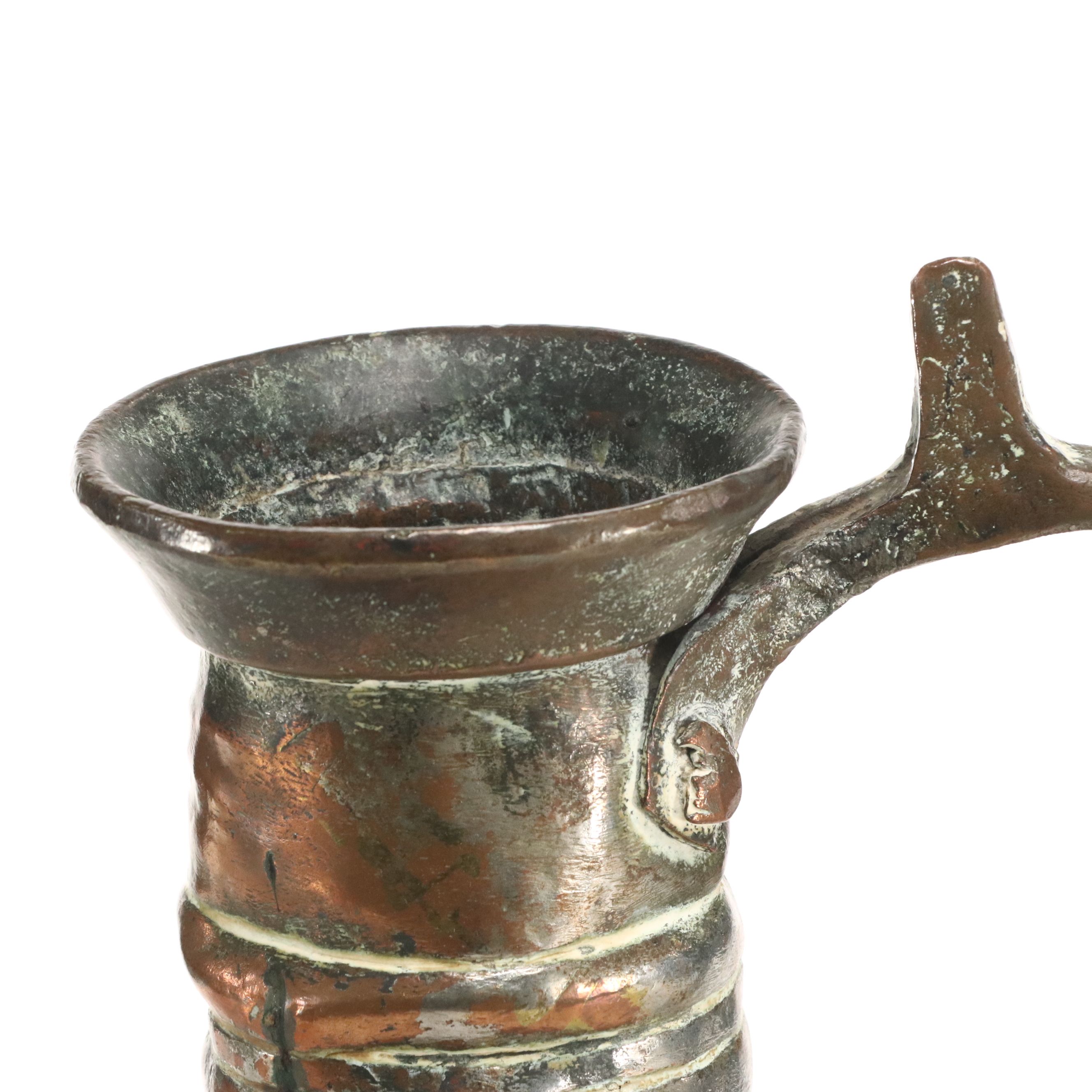 Ottoman Style Hand-Hammered Tinned Copper Ewer, 19th Century