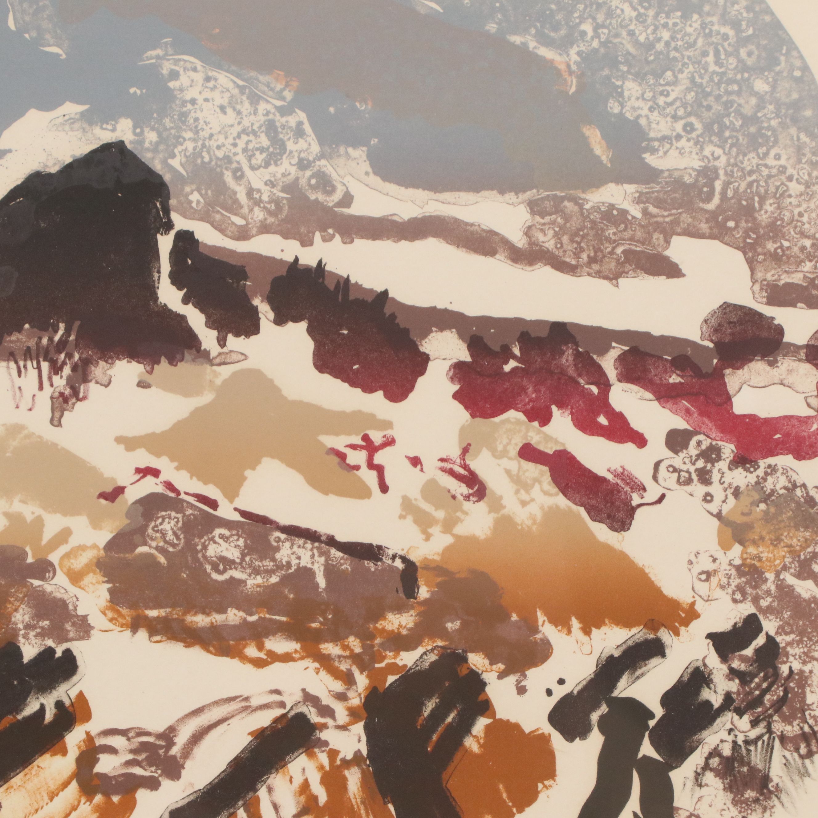 Lithograph on Paper "Randen Mountains," 21st Century