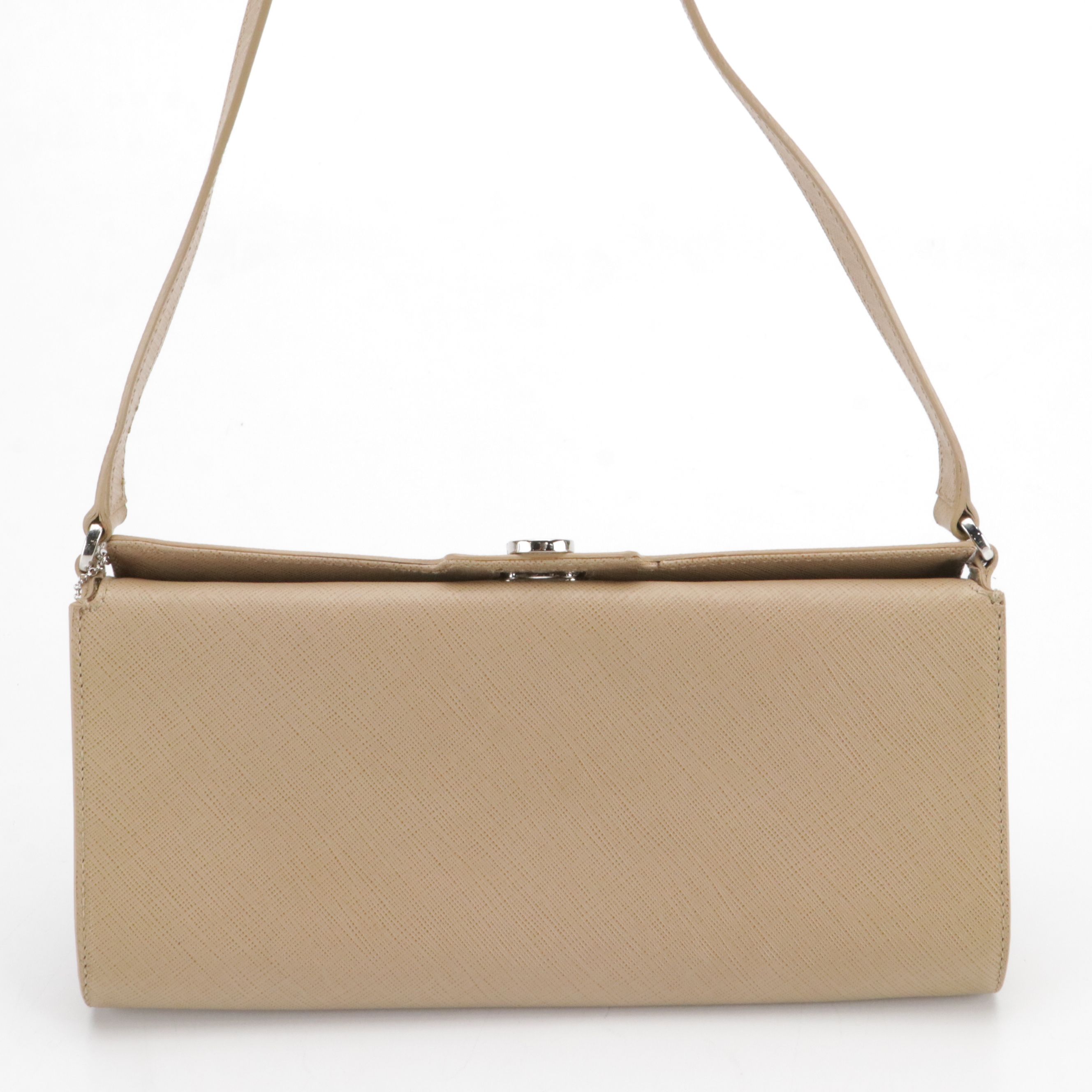 Salvatore Ferragamo Gancini Baguette in Saffiano Leather with Box