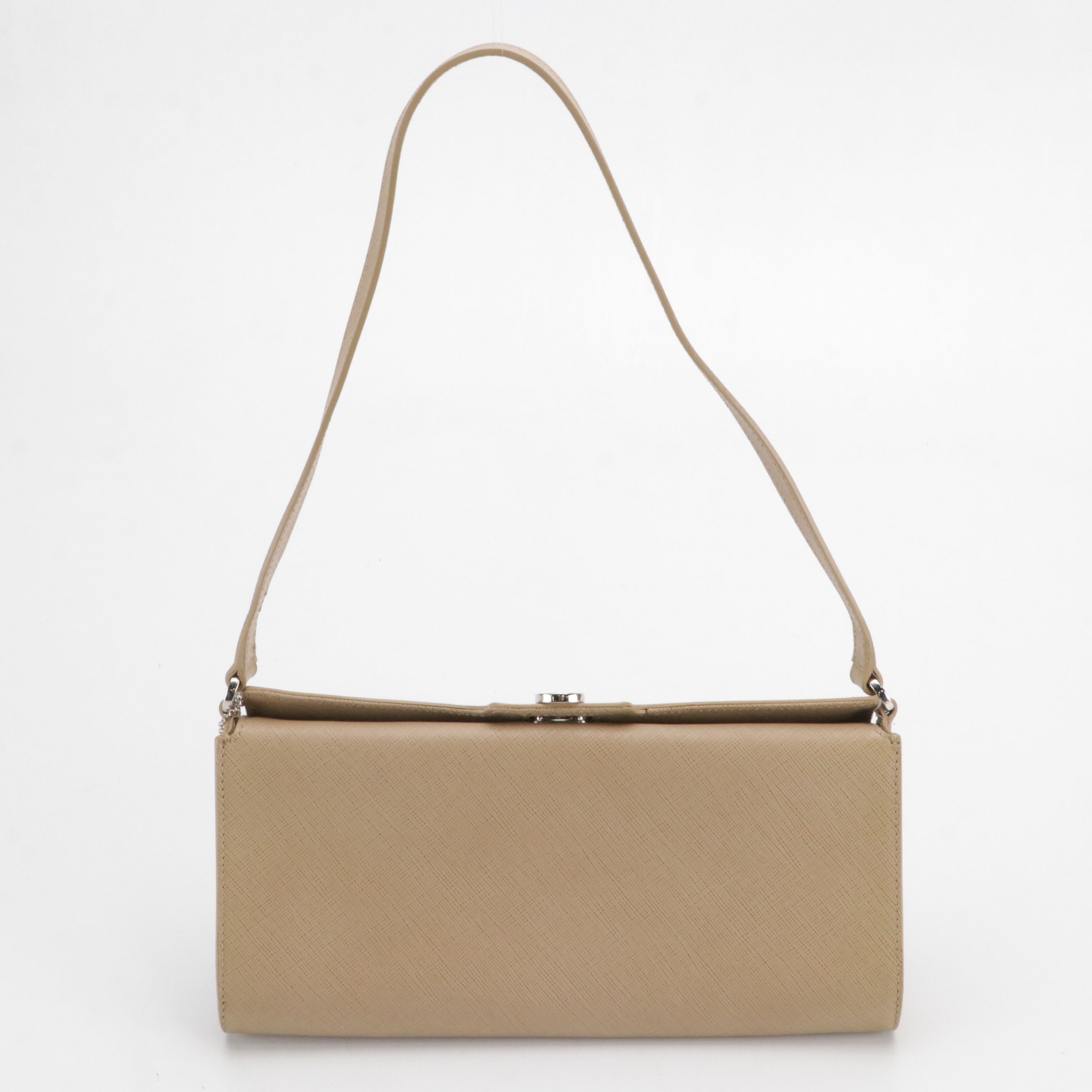 Salvatore Ferragamo Gancini Baguette in Saffiano Leather with Box