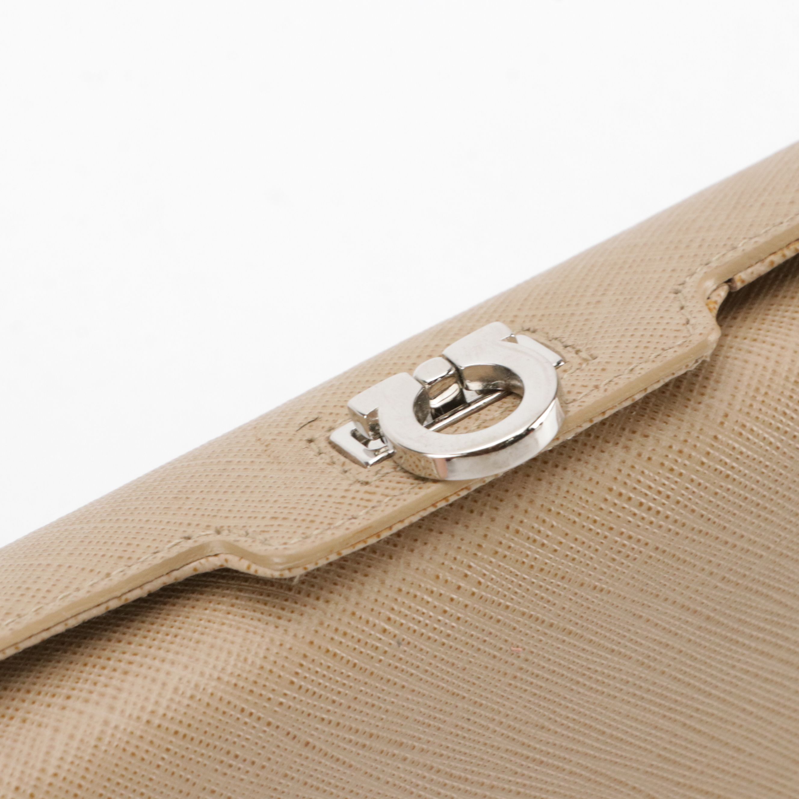 Salvatore Ferragamo Gancini Baguette in Saffiano Leather with Box