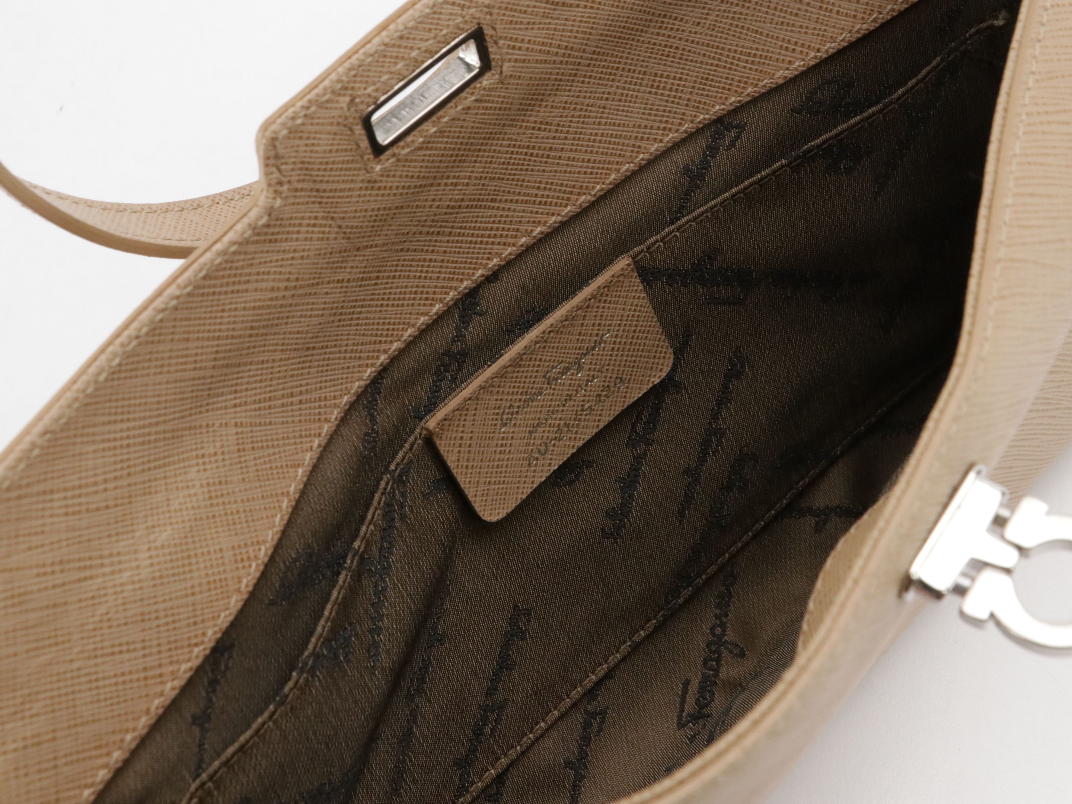 Salvatore Ferragamo Gancini Baguette in Saffiano Leather with Box