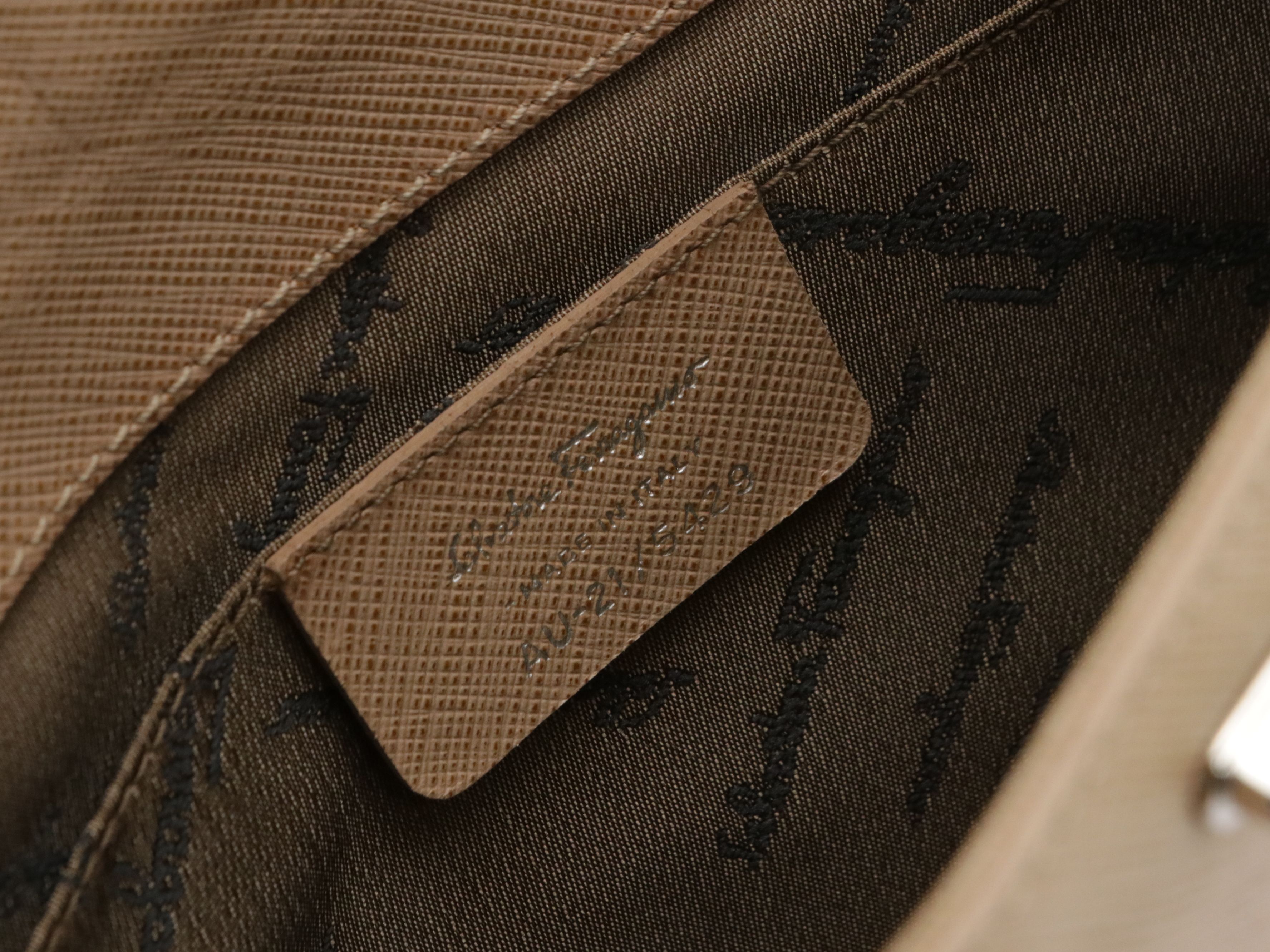 Salvatore Ferragamo Gancini Baguette in Saffiano Leather with Box