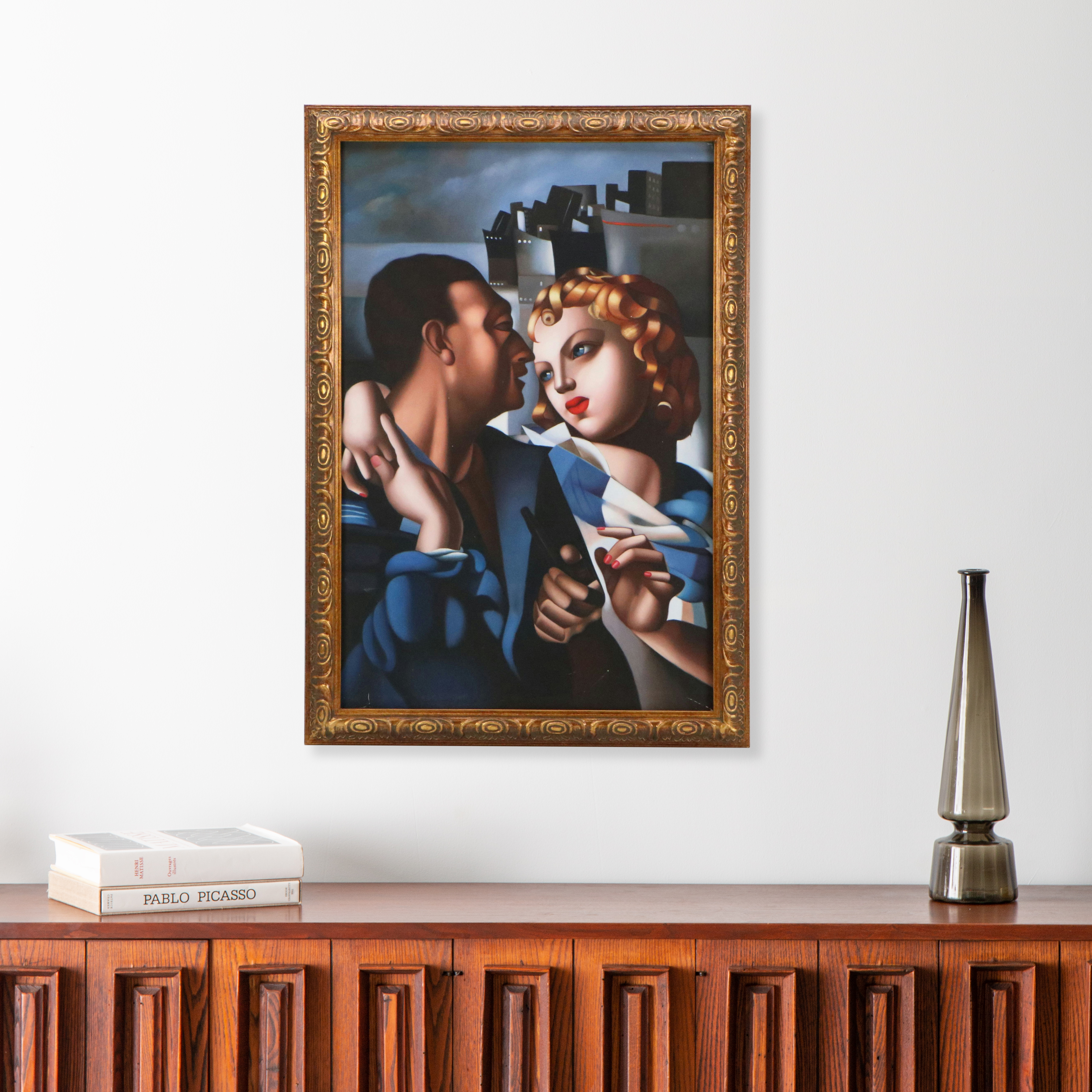 Oil Painting After Tamara de Lempicka "Idylle (Le Départ)"
