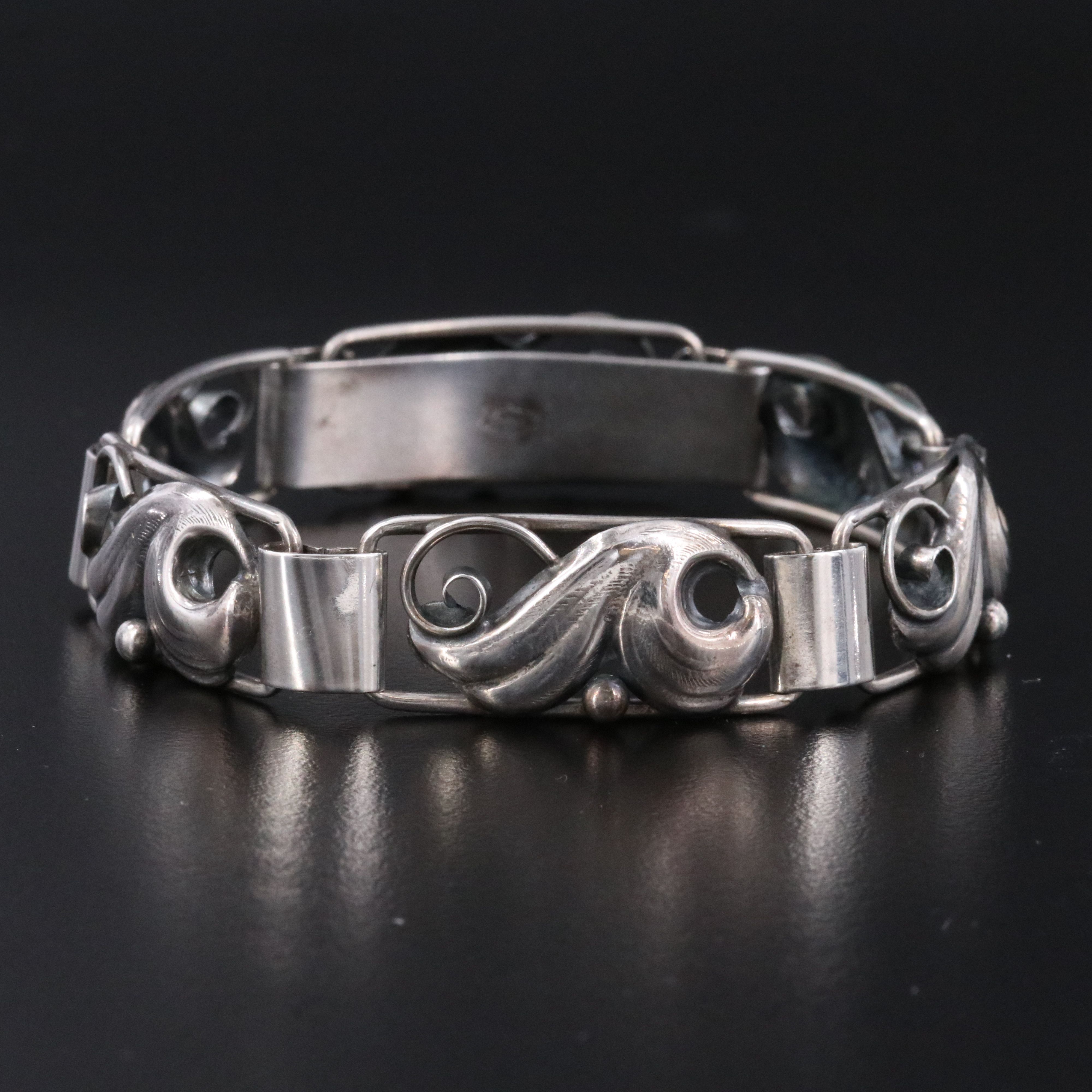 John Lauritzen Sterling Leaf Bracelet