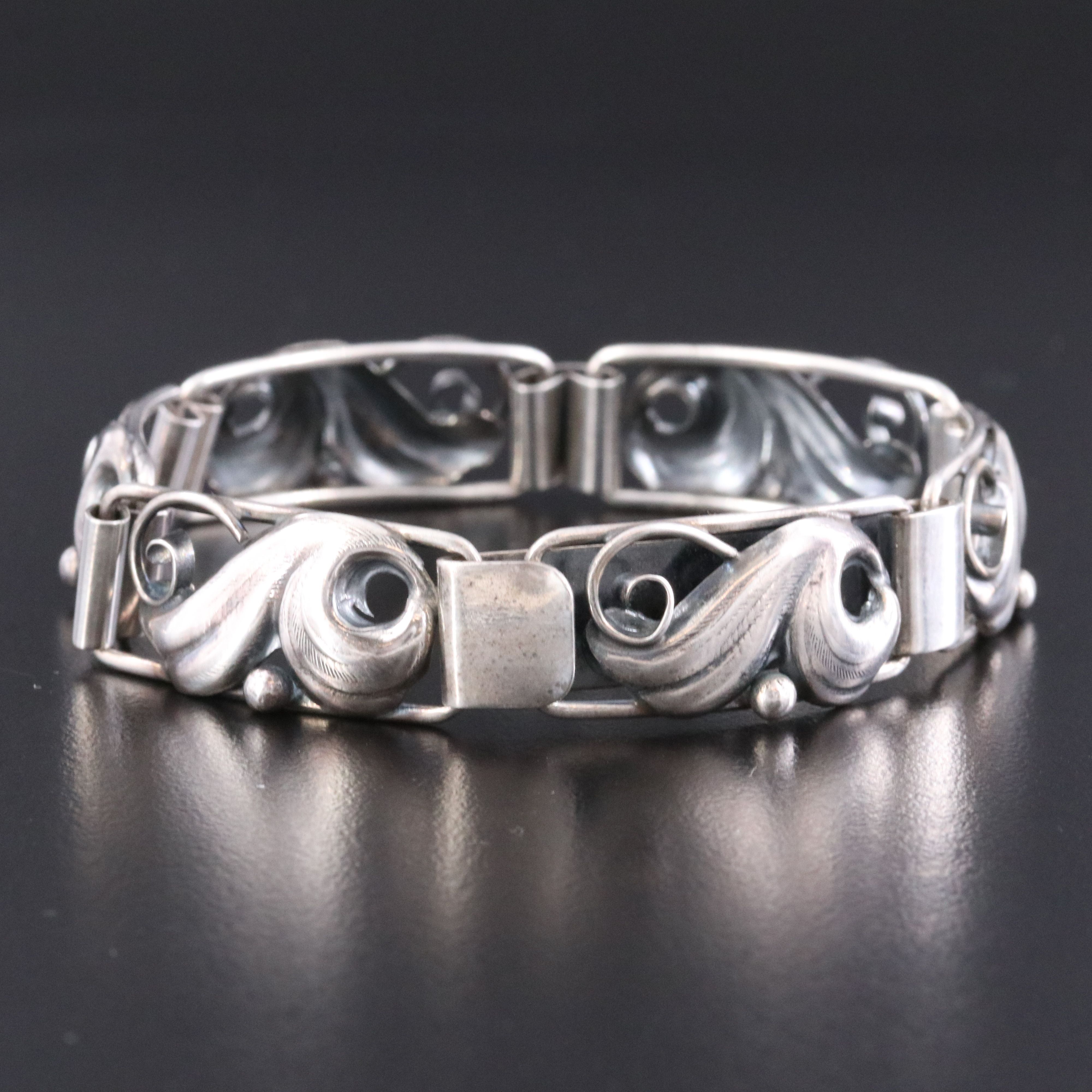 John Lauritzen Sterling Leaf Bracelet