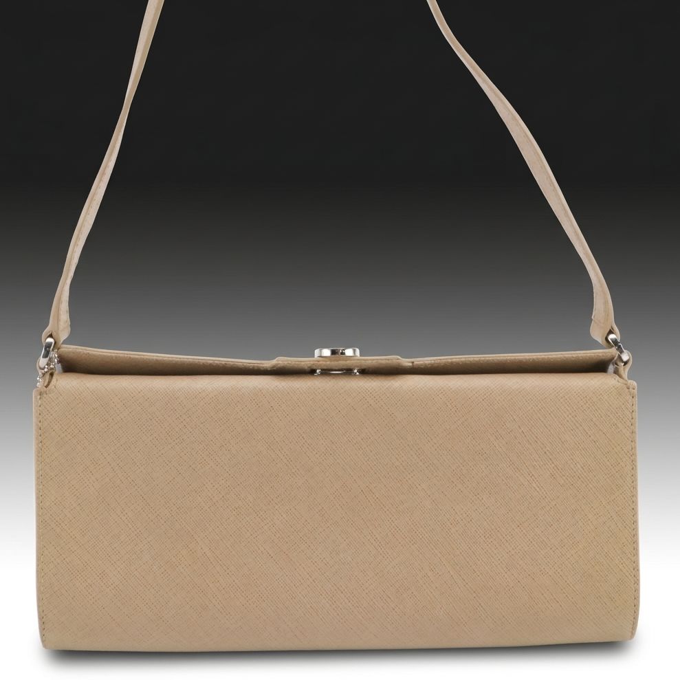 Salvatore Ferragamo Gancini Baguette in Saffiano Leather with Box