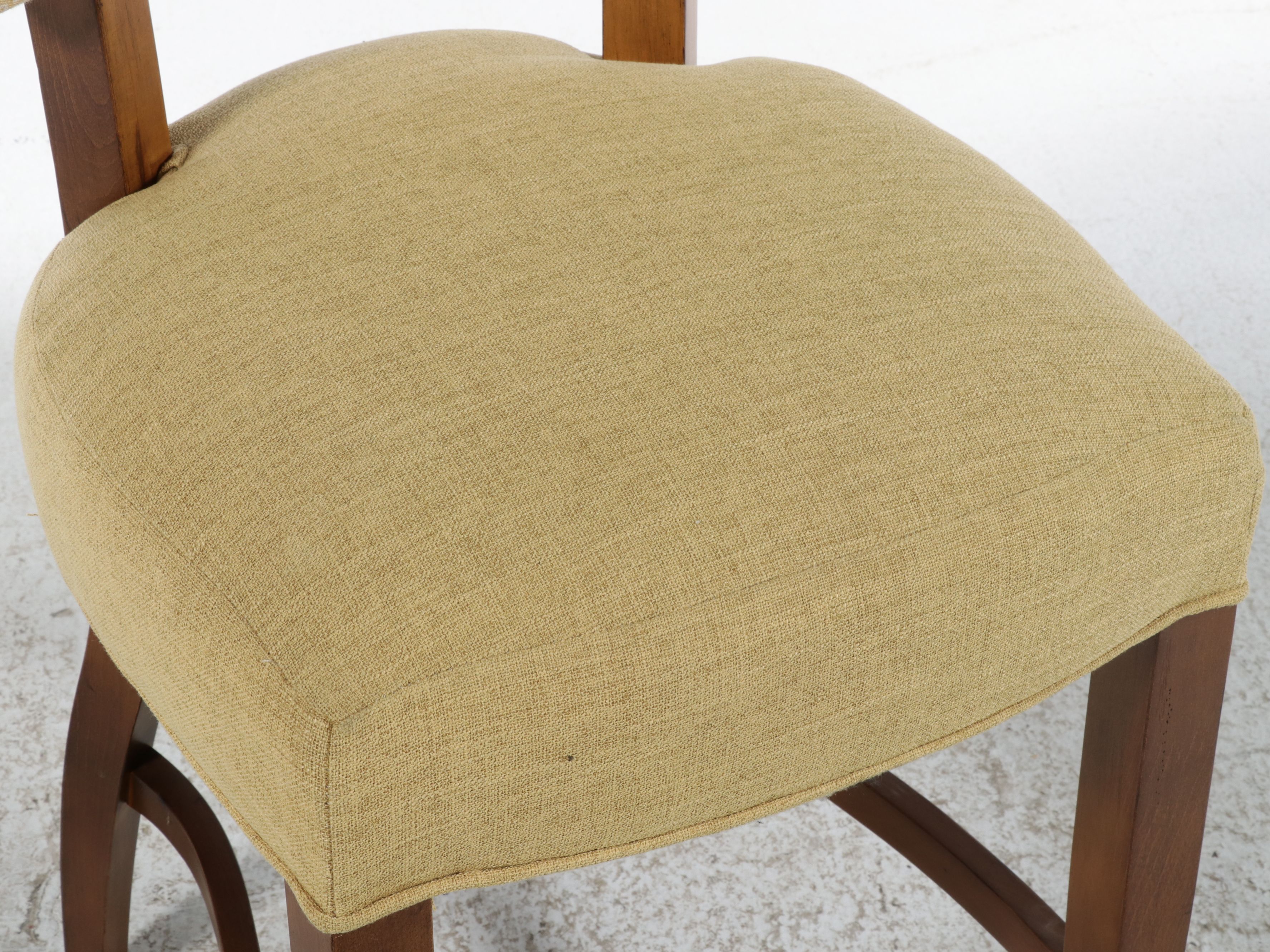 Pair of Contemporary Upholstered Stools with Mixed Fabrics