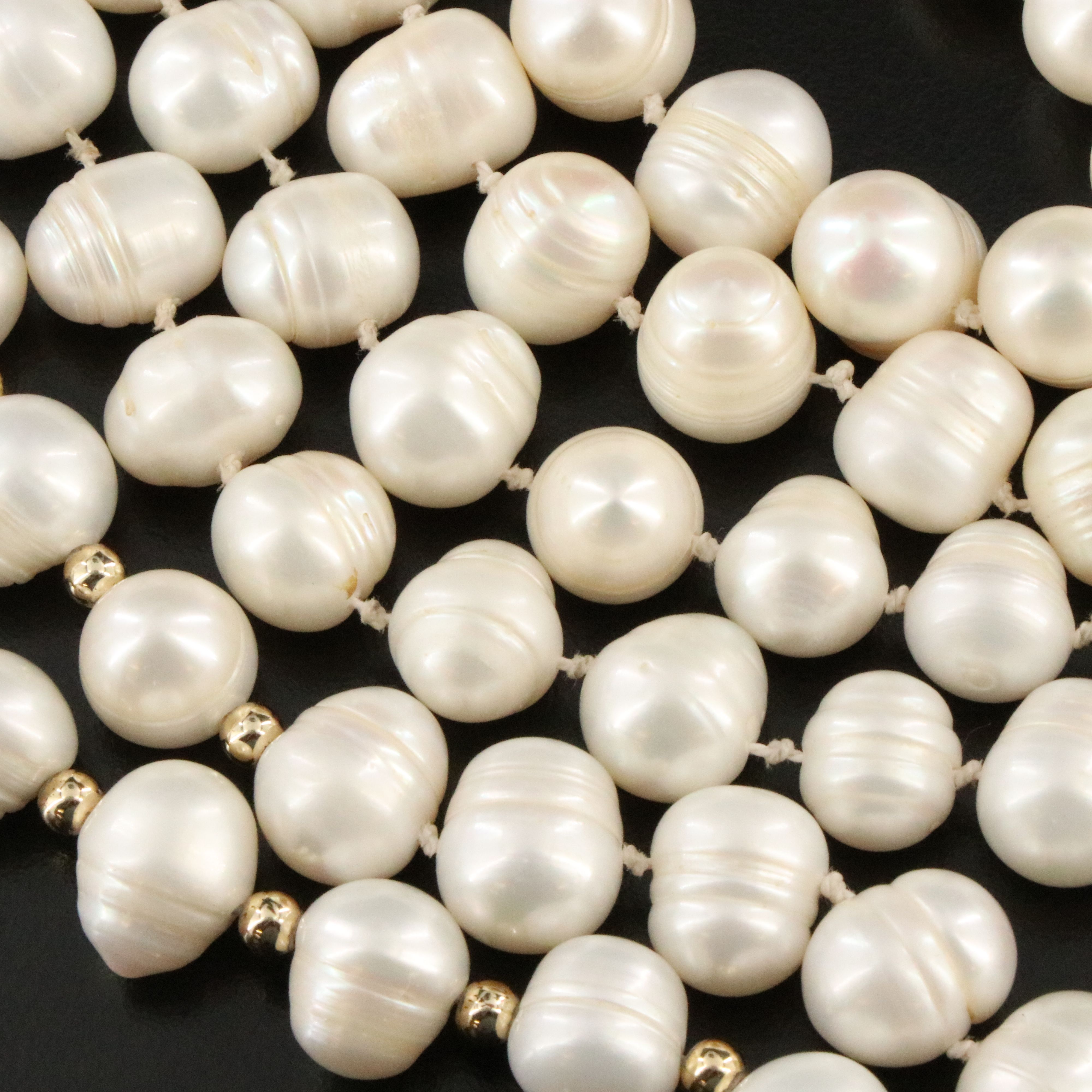 Pearl, Mother-of-Pearl and Glass Crystal Sautoir Necklace