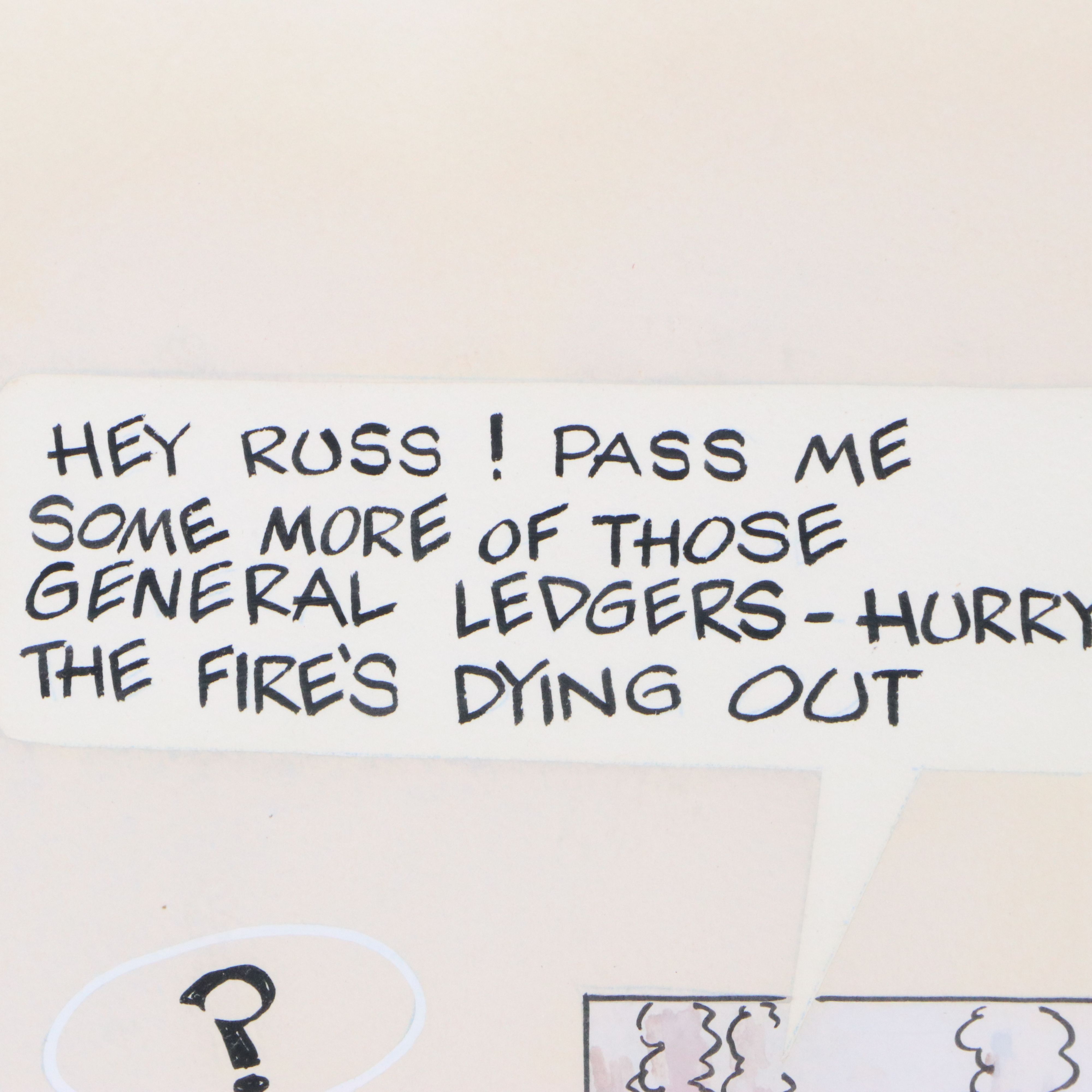 Gouache Political Cartoon Illustration of Fire Scene, Circa Late 20th Century