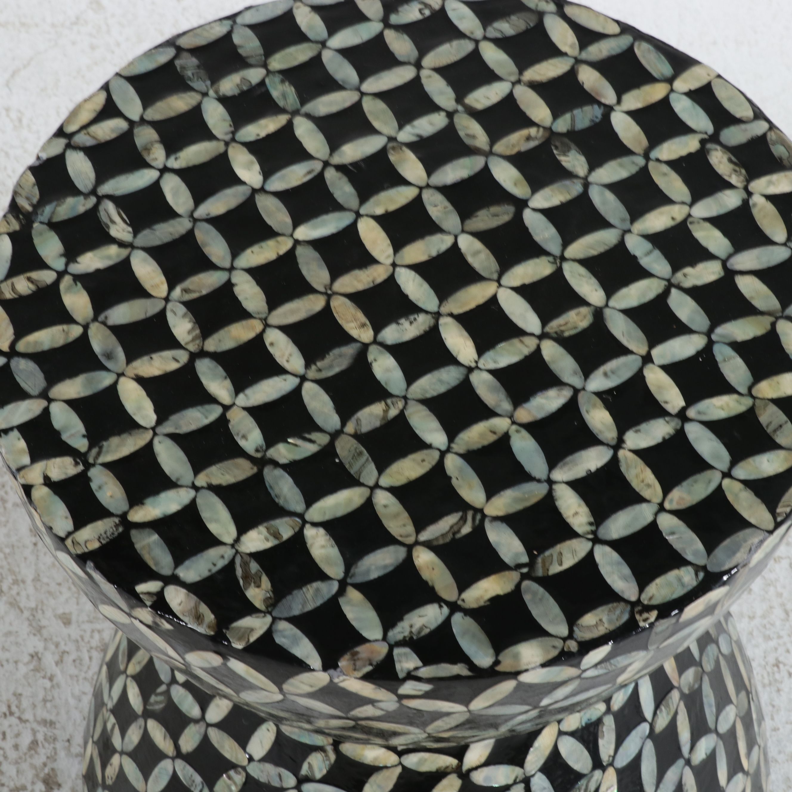 "Hourglass" Mother of Pearl Inlay Side Table, 21st Century