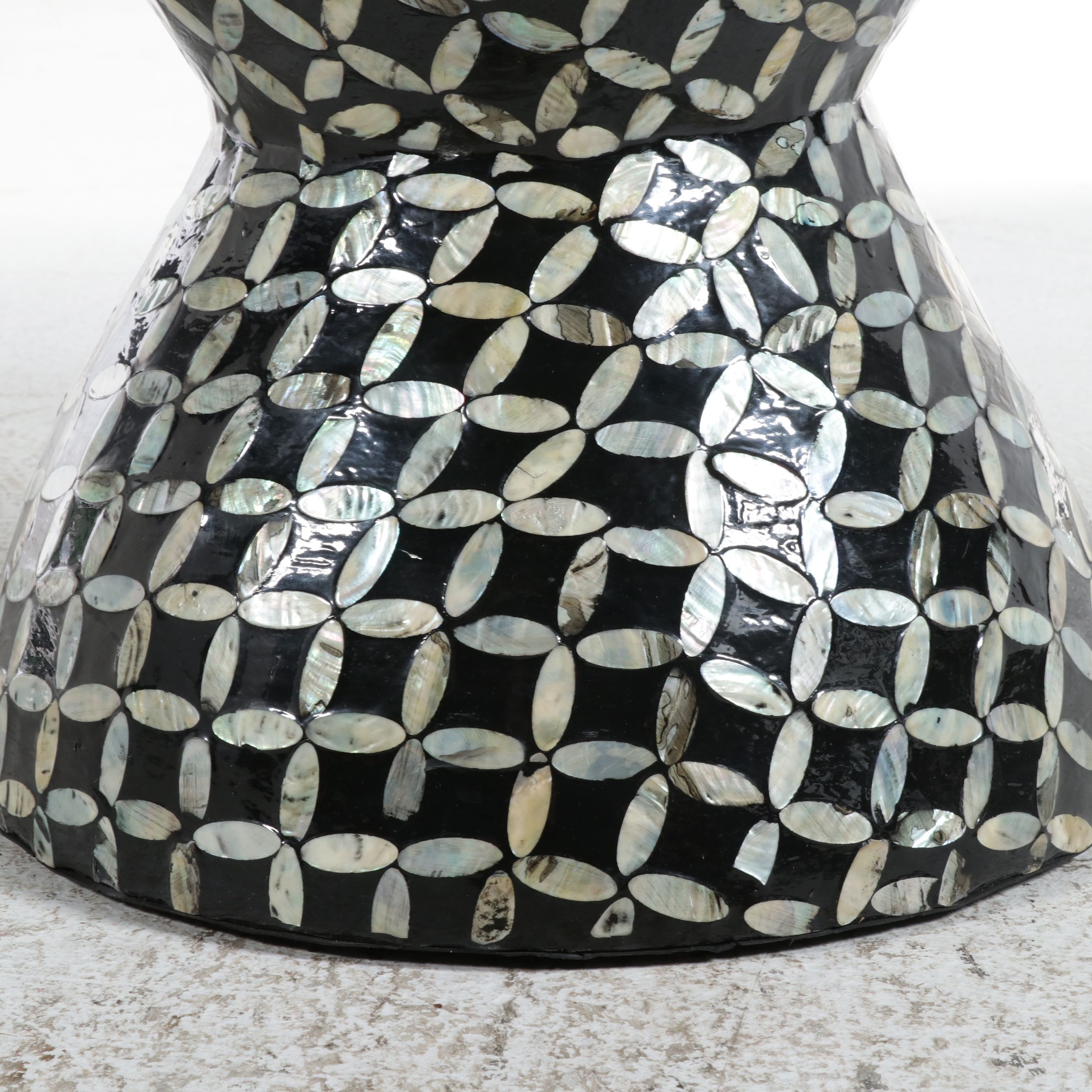 "Hourglass" Mother of Pearl Inlay Side Table, 21st Century