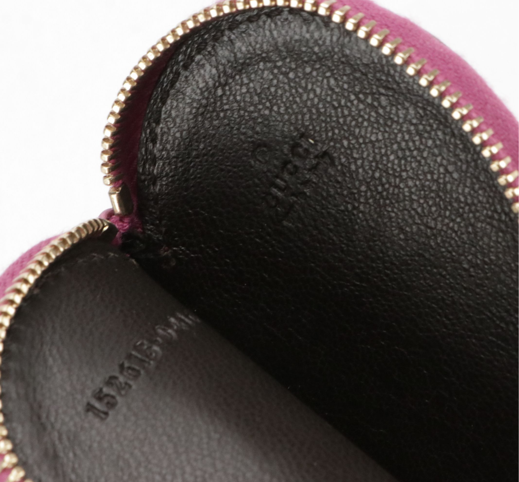 Gucci Heart Coin Pouch in Metallic Pink Guccissima Leather, With Box