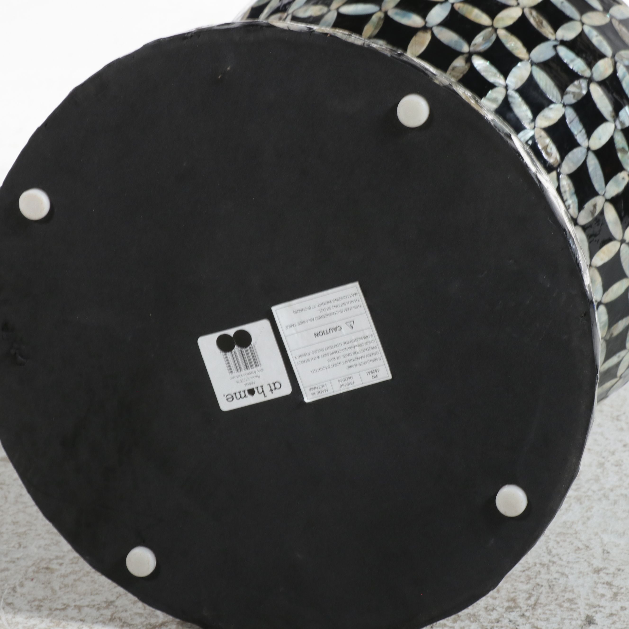 "Hourglass" Mother of Pearl Inlay Side Table, 21st Century