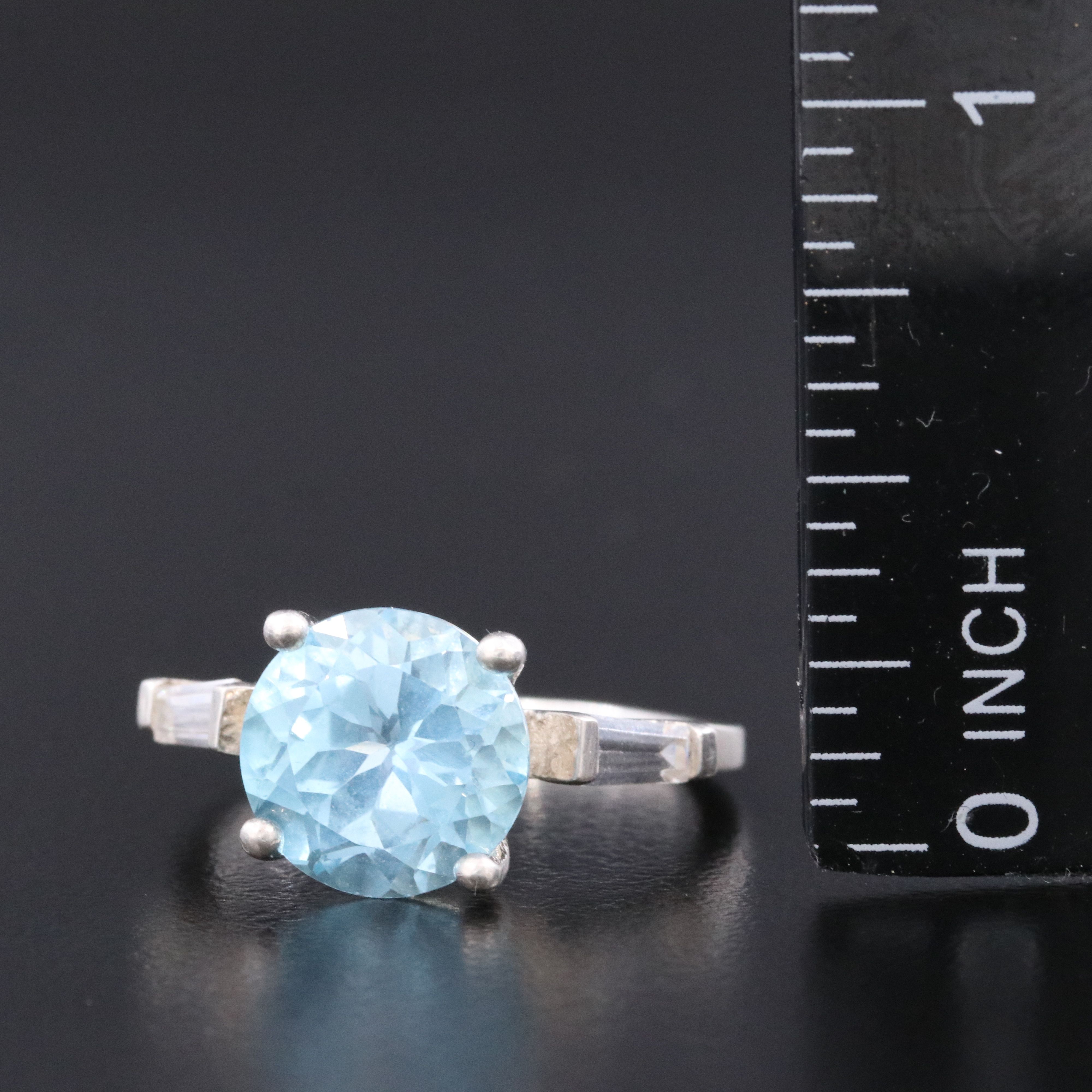 Sterling Blue Topaz, CZ and Opal Ring Collection