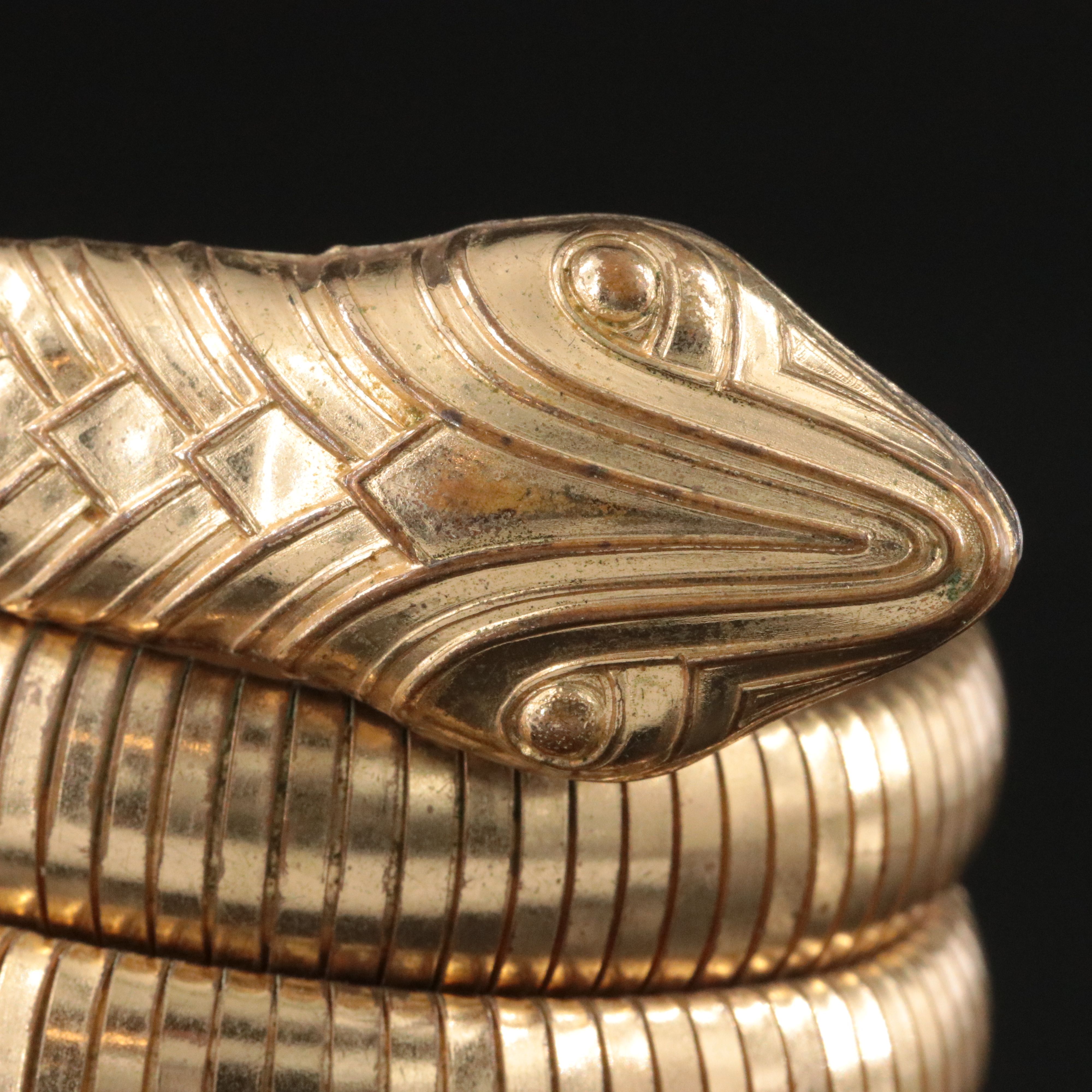 Vintage Tubogas Double Headed Snake Wrap Bracelet