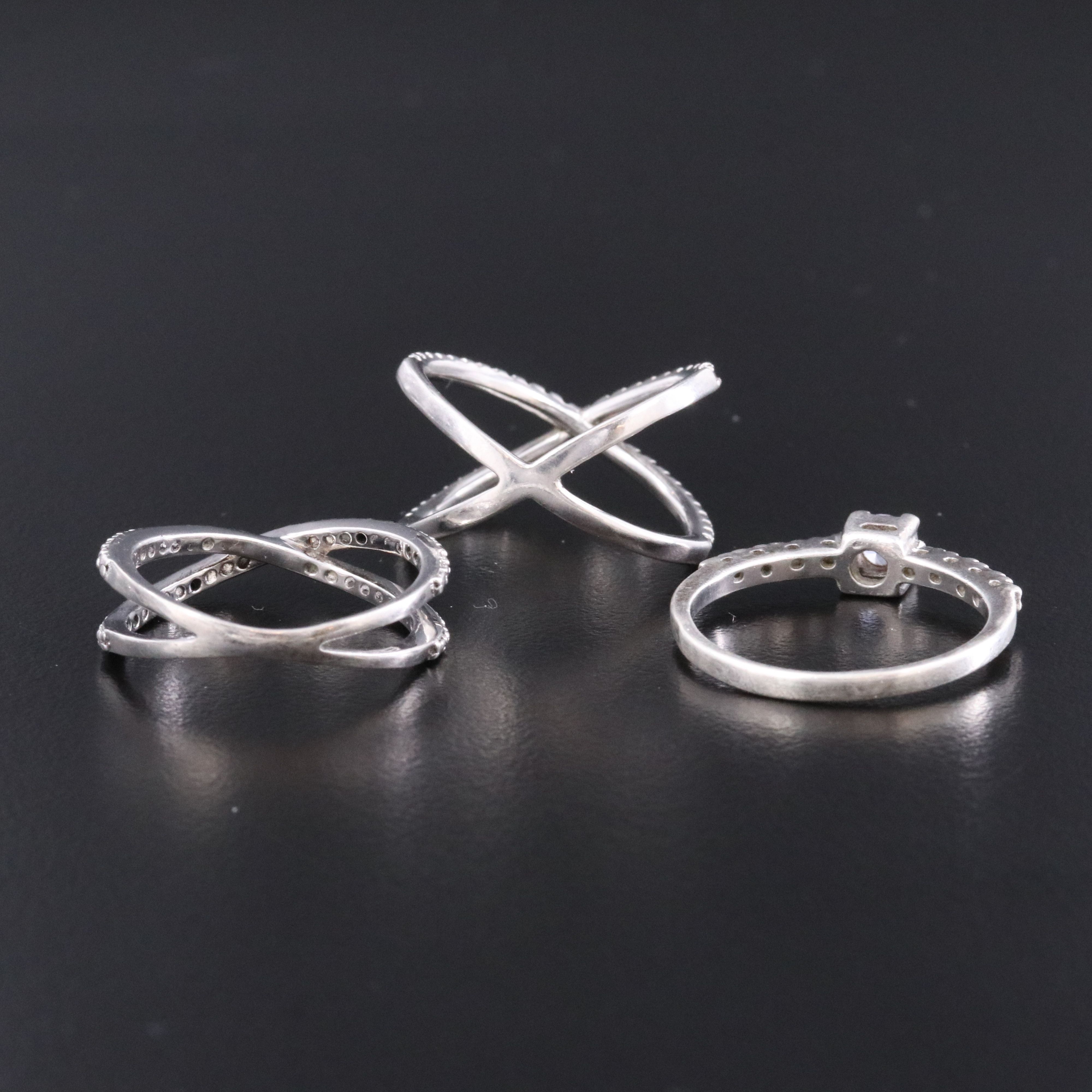 Sterling Fancy Black Diamond and CZ Ring Collection