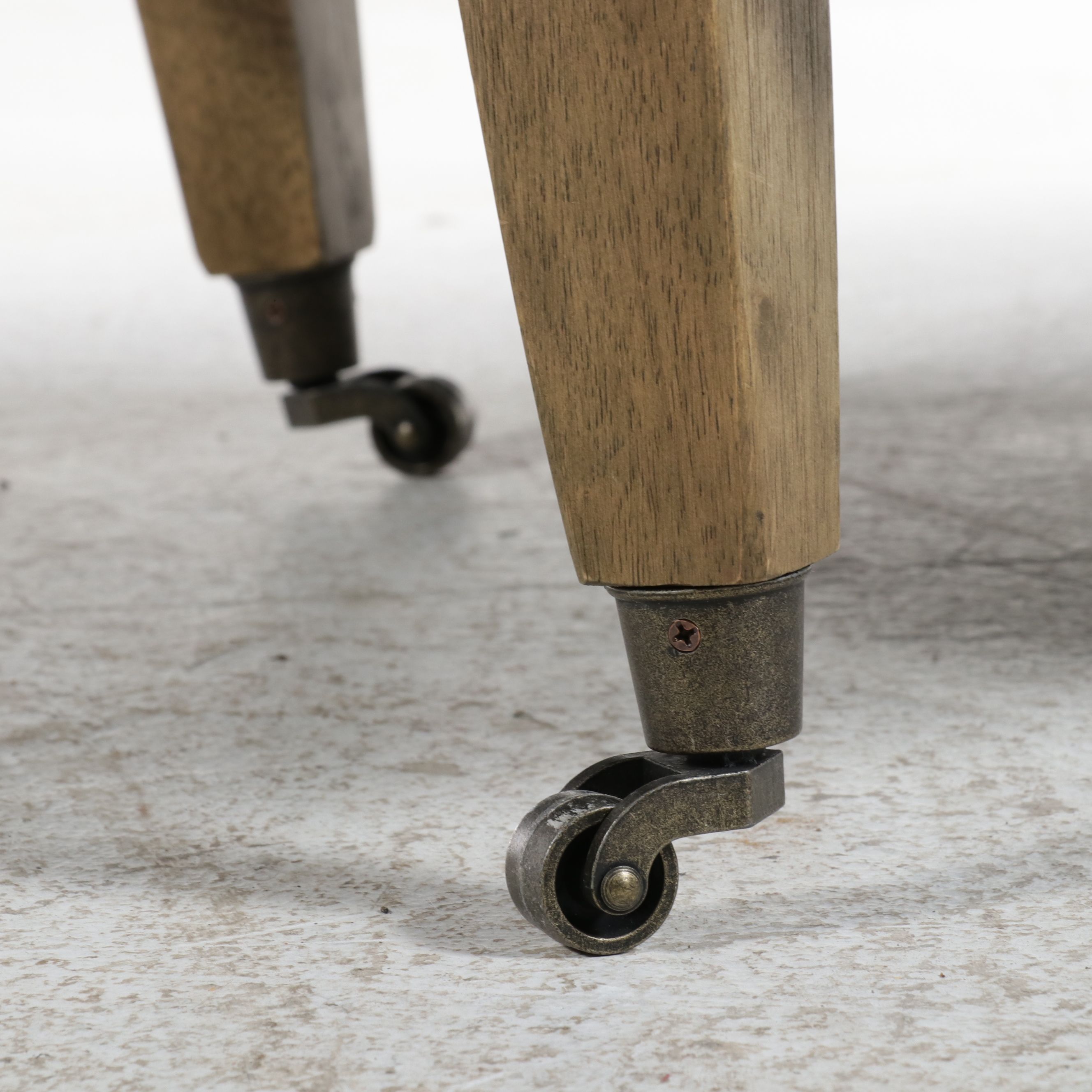 At Home Tufted Oval Cocktail Ottoman, 21st Century