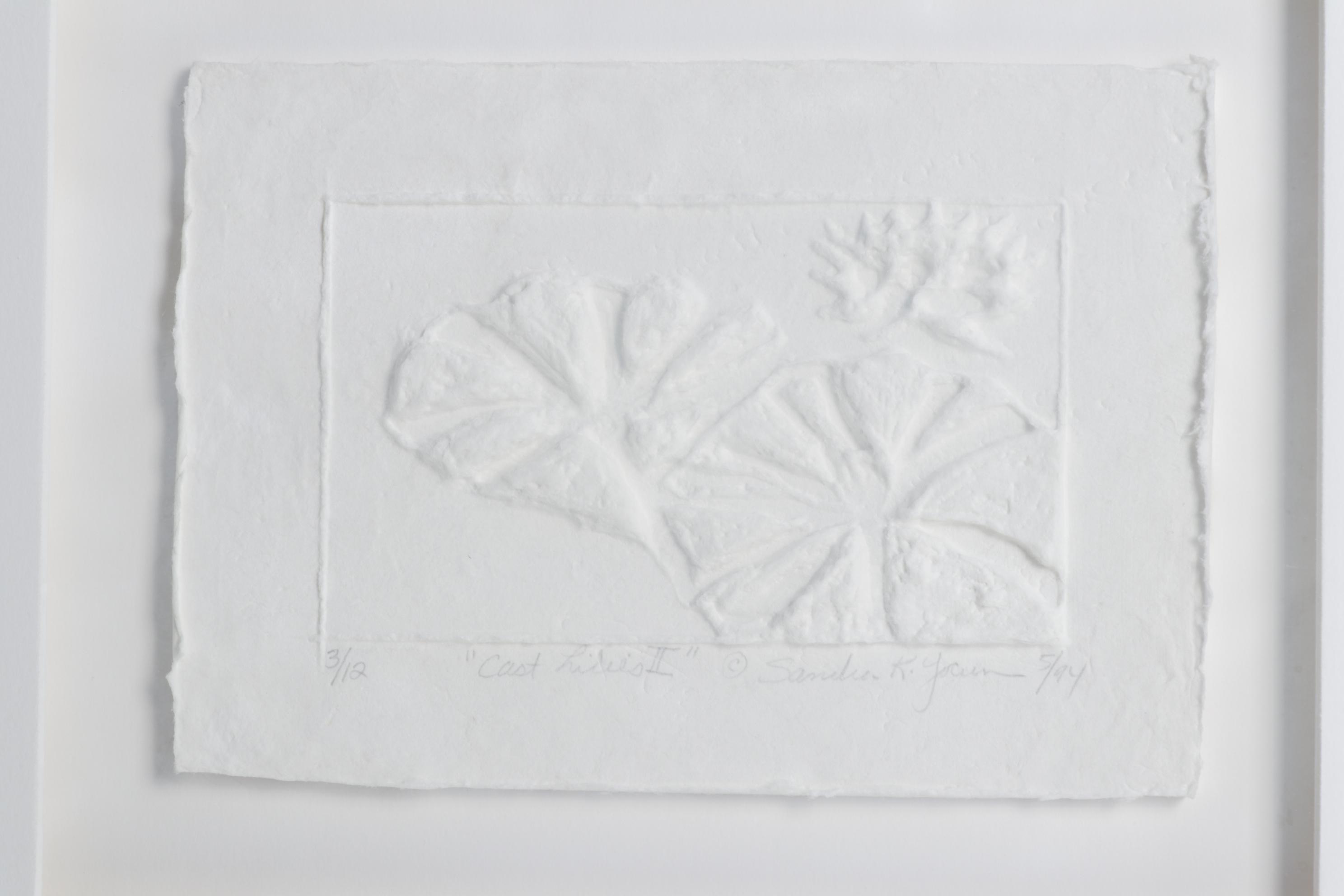 Sandra K. Yocum "Cast Lilies II" Plaster Relief, 1994