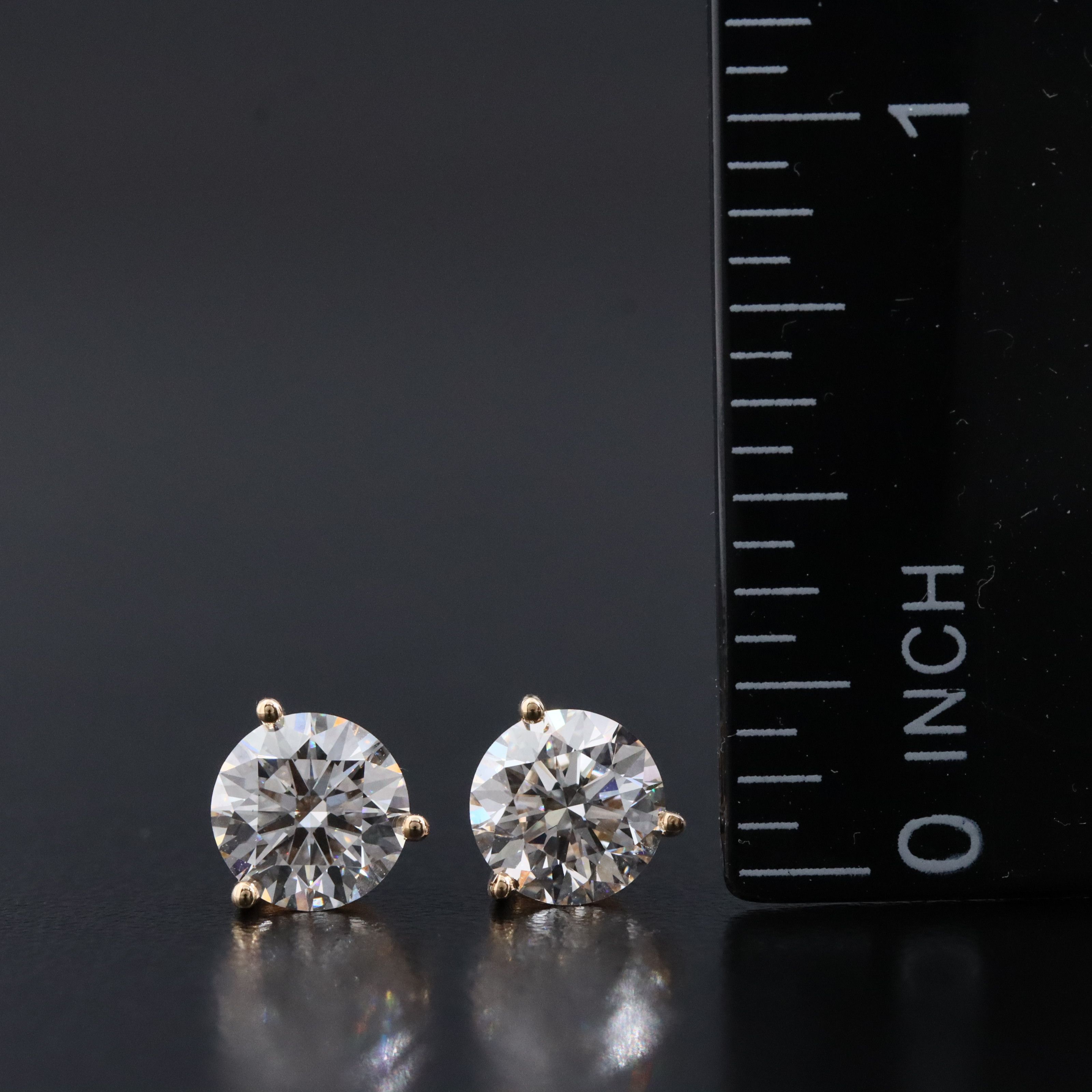 18K 2.27 CTW Lab Grown Diamond Stud Earrings with IGI Reports