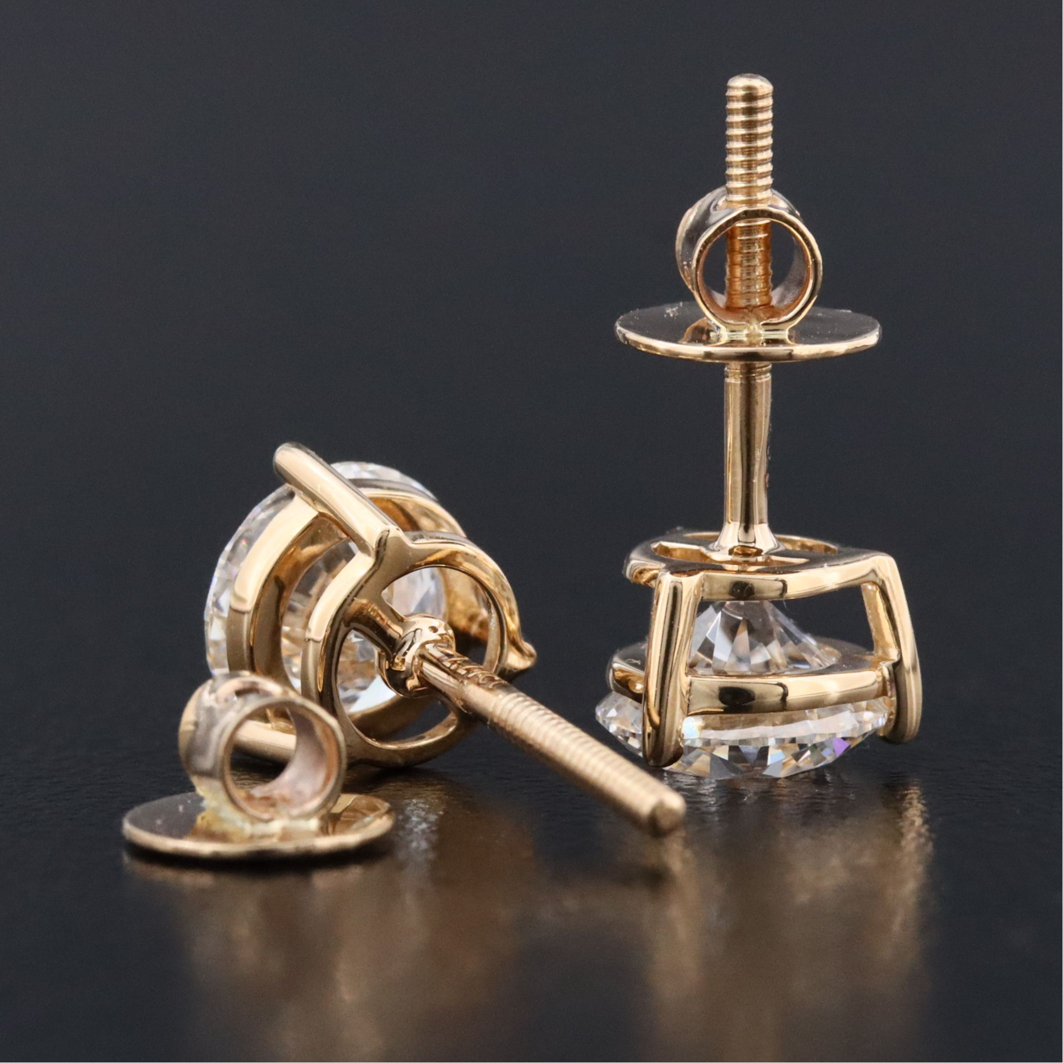 18K 2.27 CTW Lab Grown Diamond Stud Earrings with IGI Reports