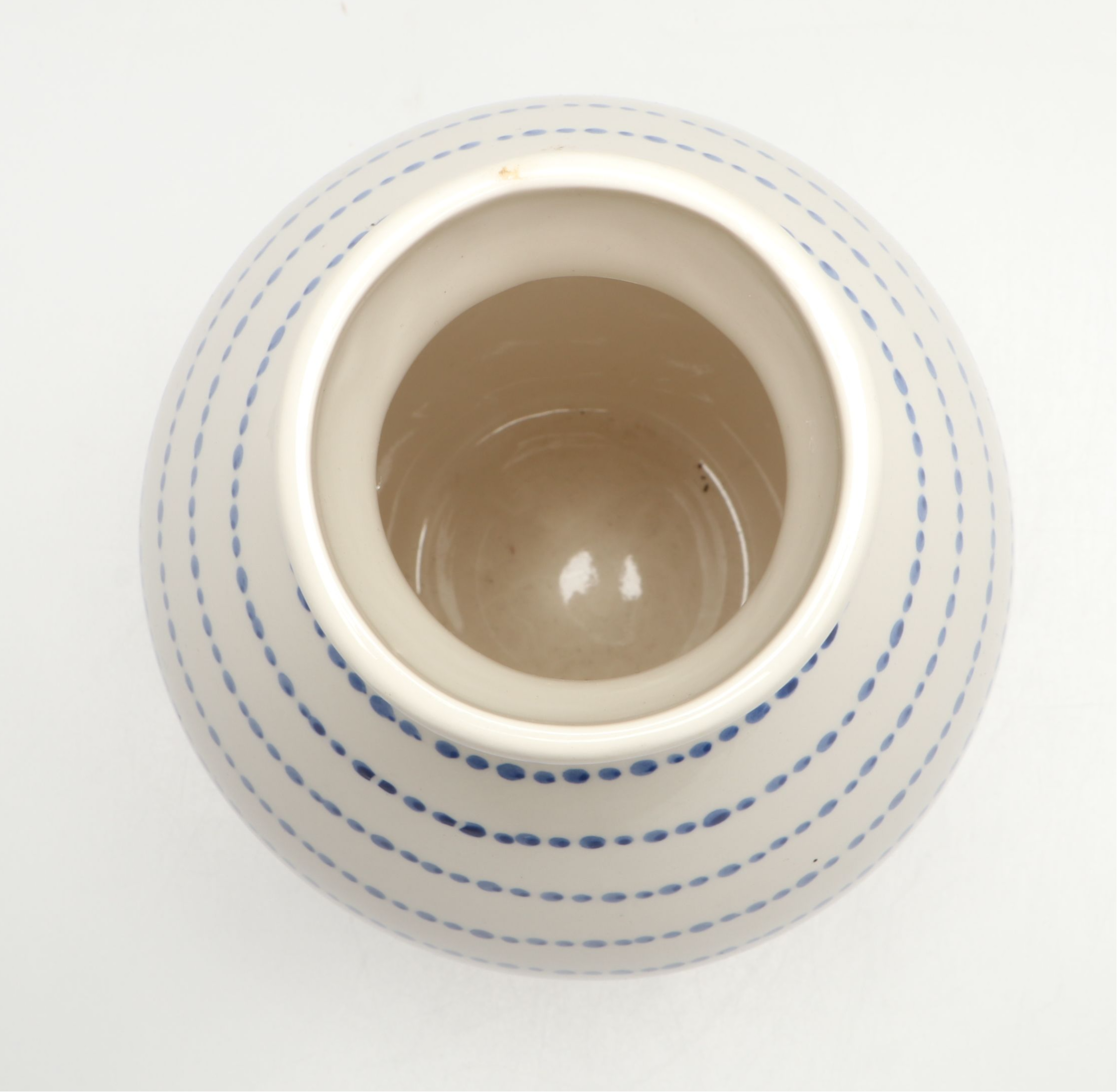 Contemporary Blue Patterned Ceramic Vases with Artificial Orchid and Succulent