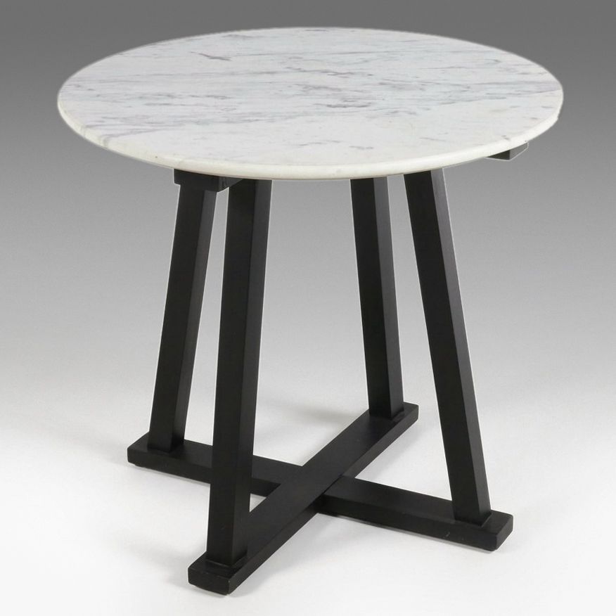 Modern Marble Top Circular Accent Table