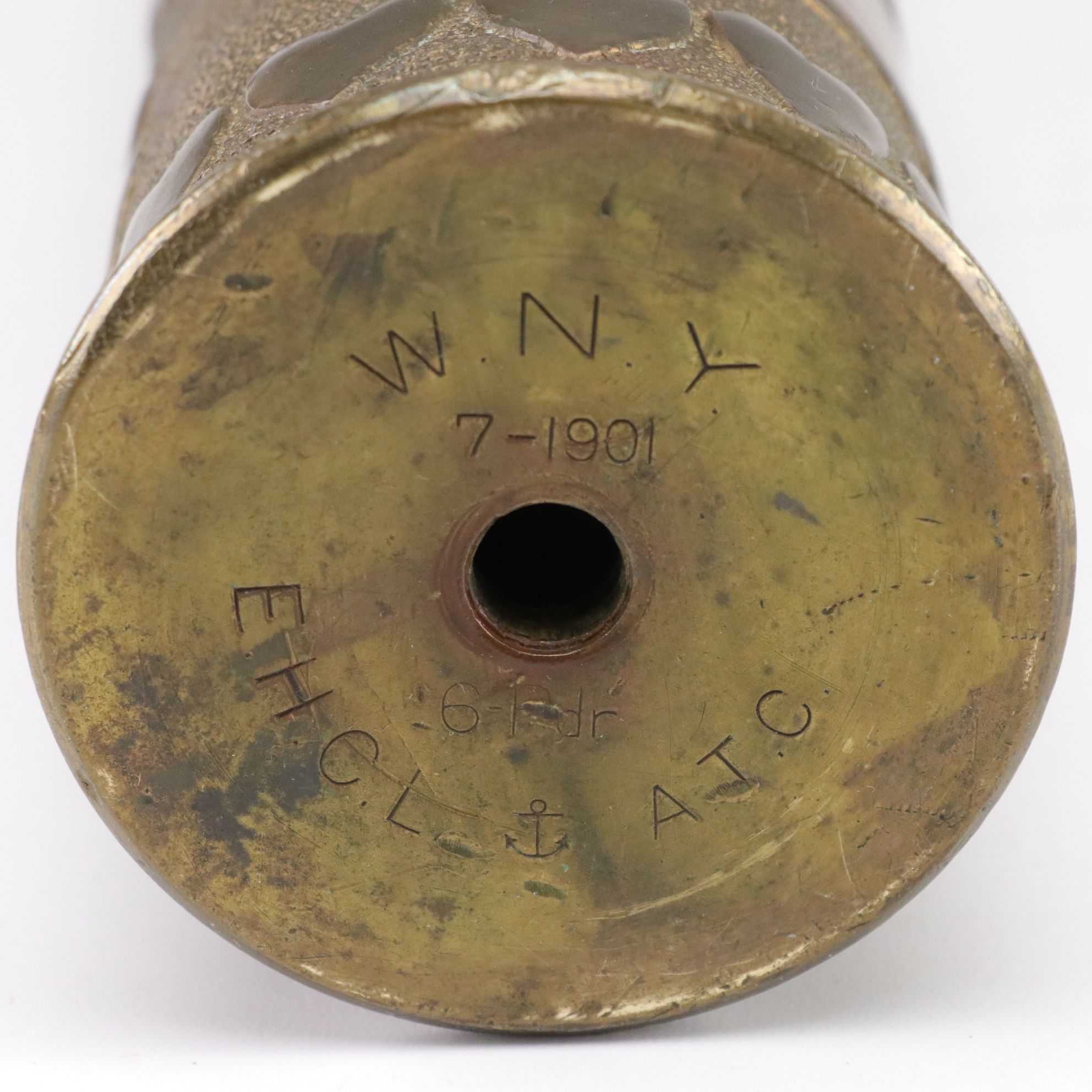 WWI and WWII Trench Art with Embossed Cat and Pig Motif