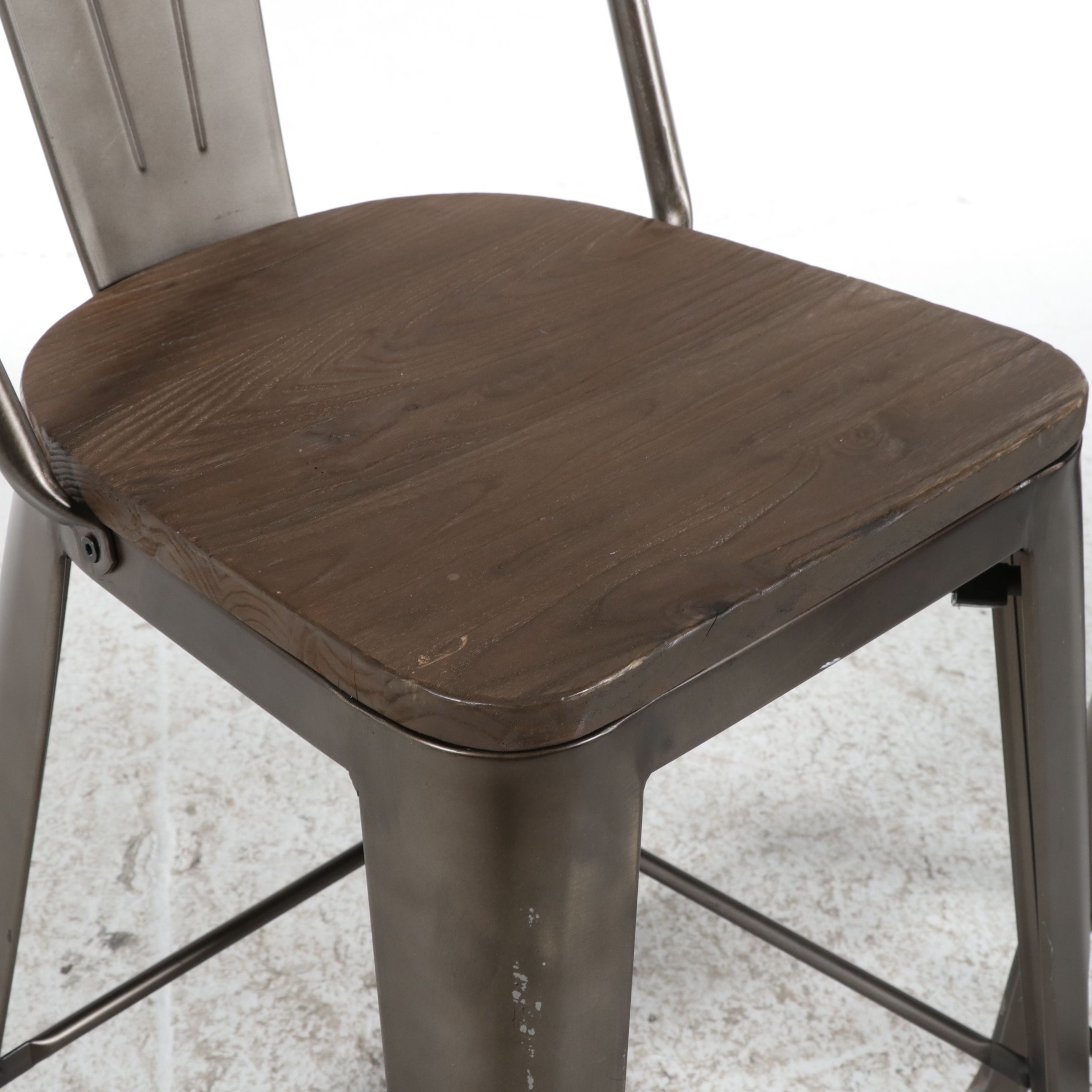 Contemporary Industrial Seven-Piece Counter-Height Dining Set