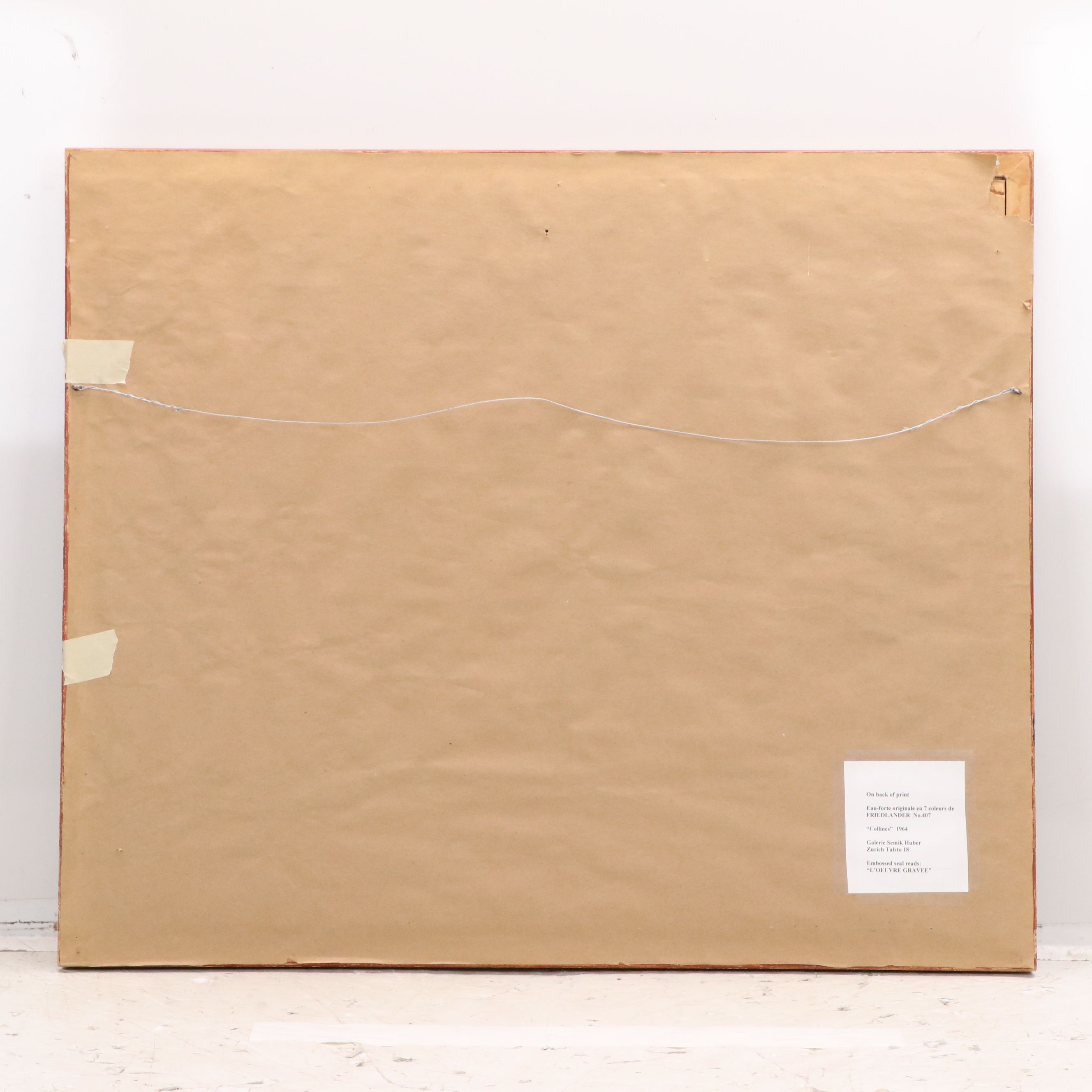 Johnny Friedlænder Etching with Aquatint "Collines," 1964