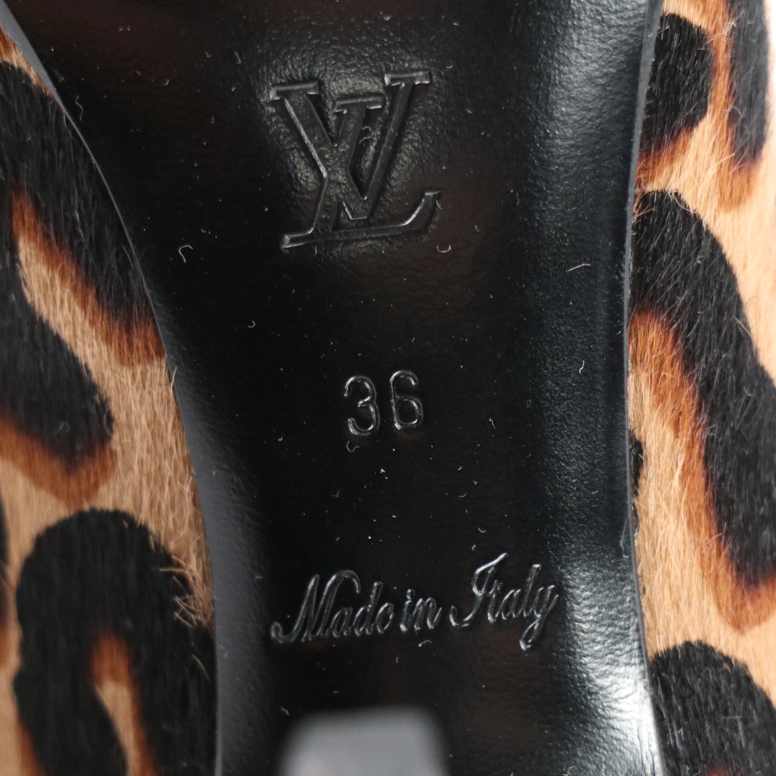 Louis Vuitton Leopard Dyed Calf Hair and Leather Signature Pumps