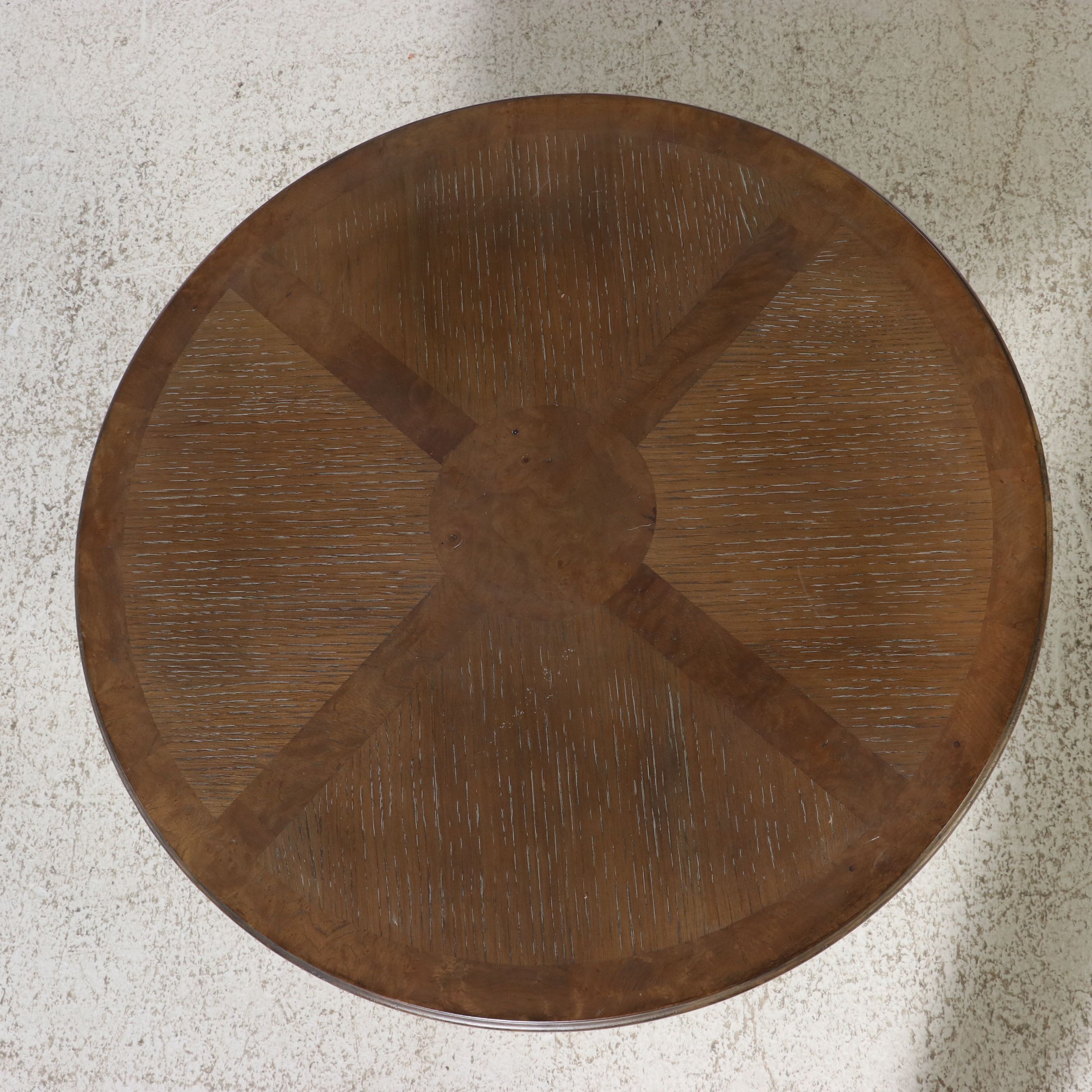 American Drew "Vista" Pedestal Table and Pair of Woven Rattan Chairs