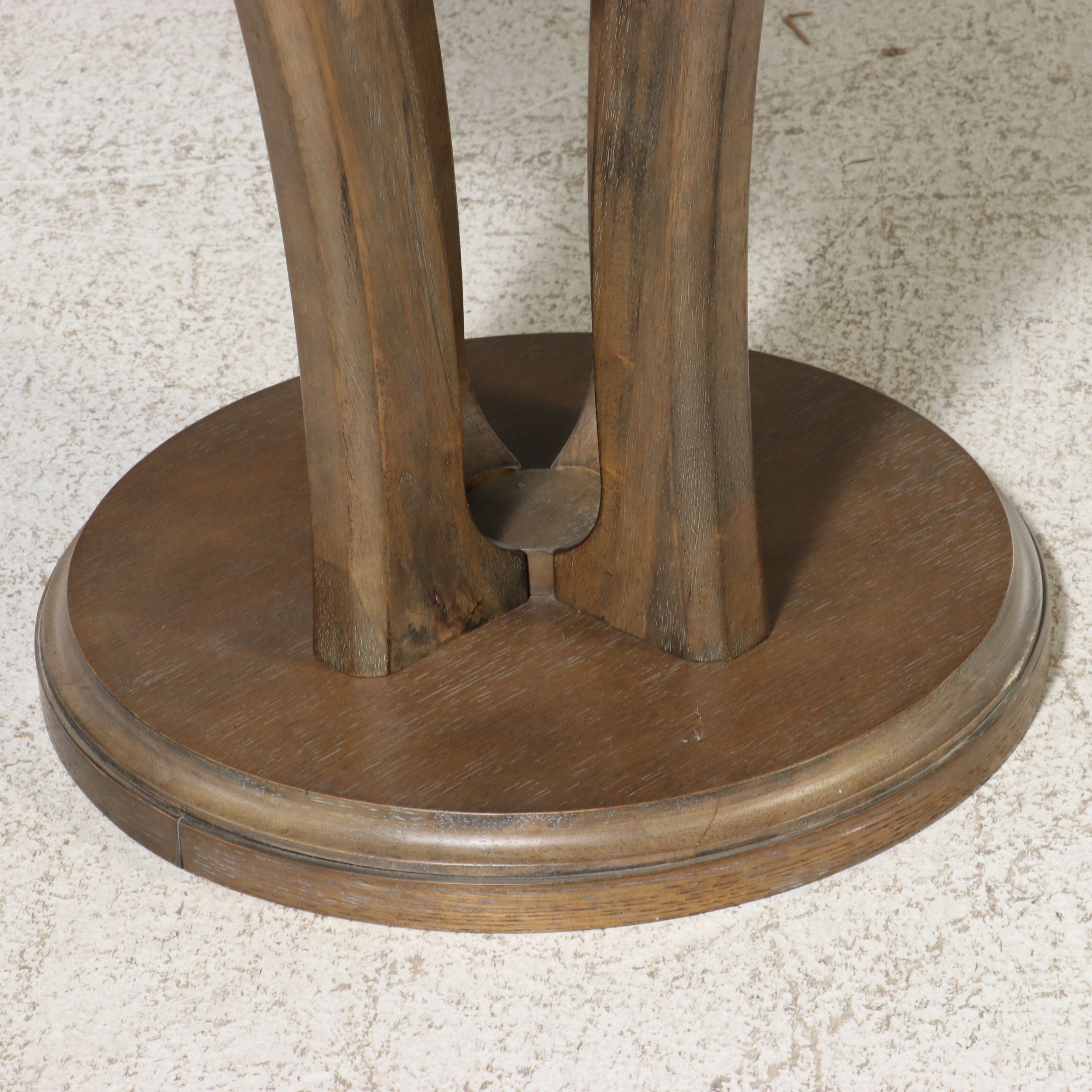 American Drew "Vista" Pedestal Table and Pair of Woven Rattan Chairs