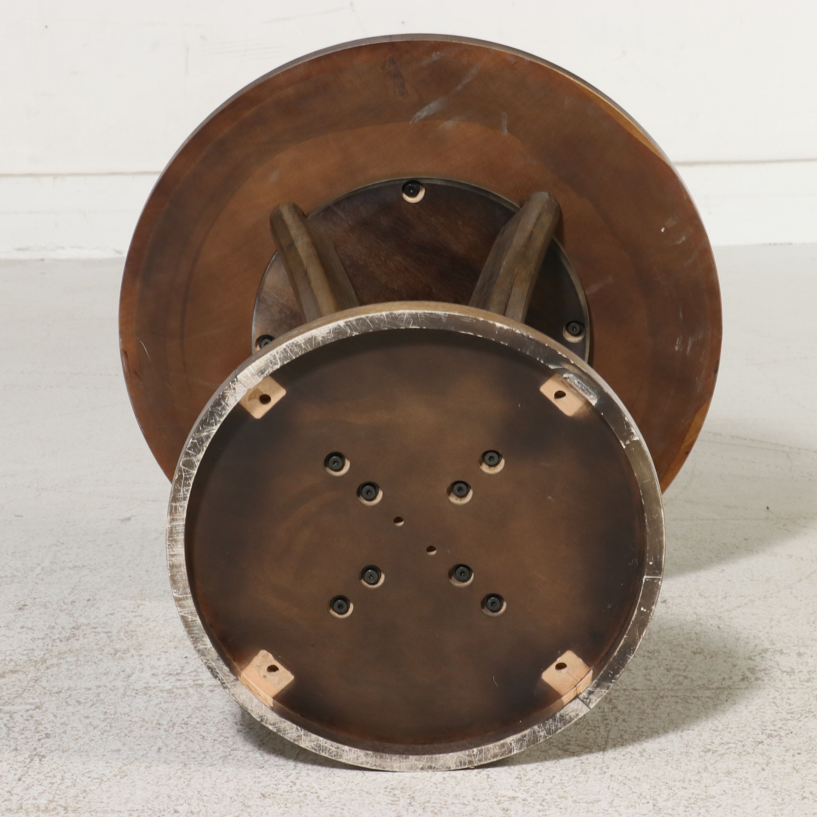 American Drew "Vista" Pedestal Table and Pair of Woven Rattan Chairs