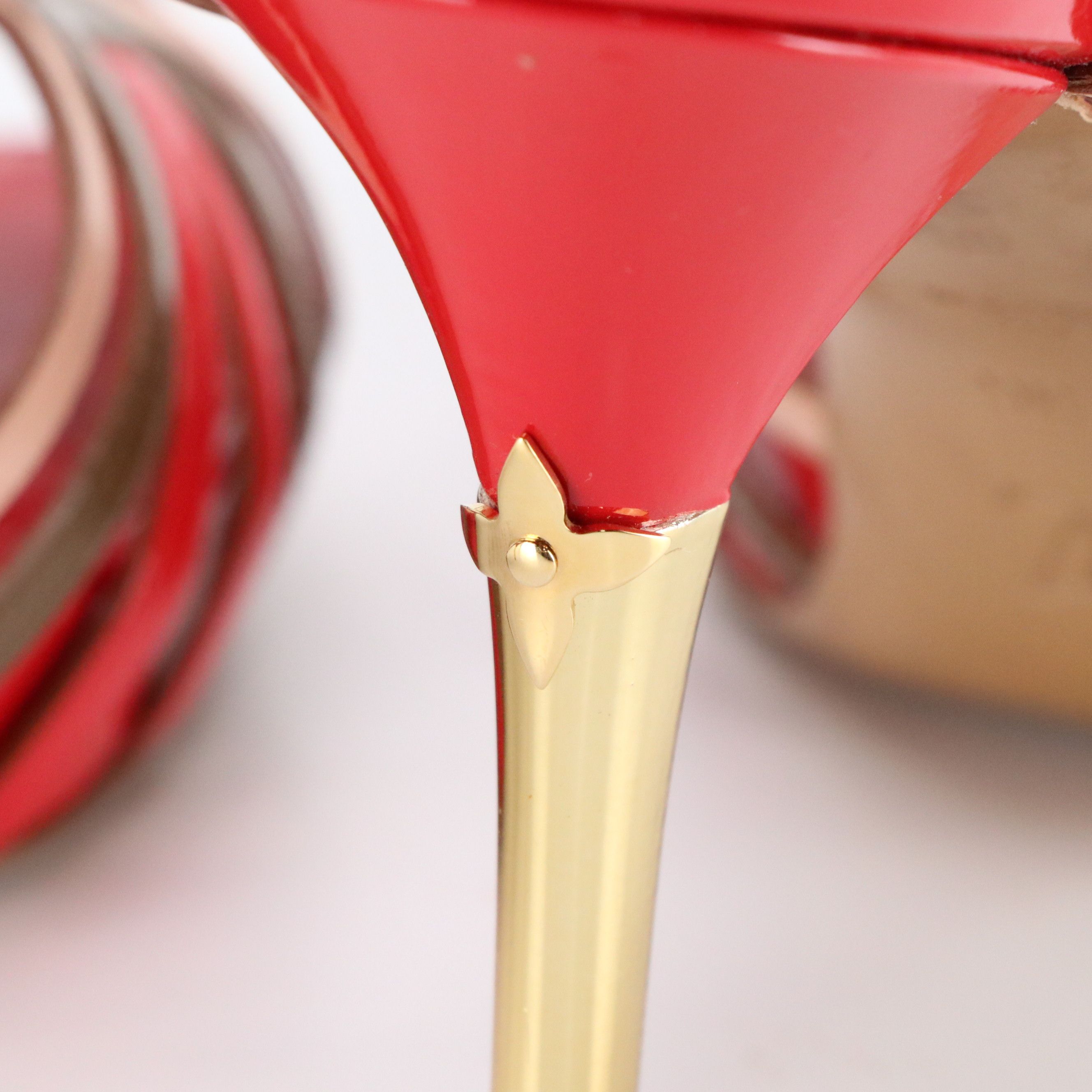 Louis Vuitton Heeled T-Strap Sandals in Tricolor Patent Leather